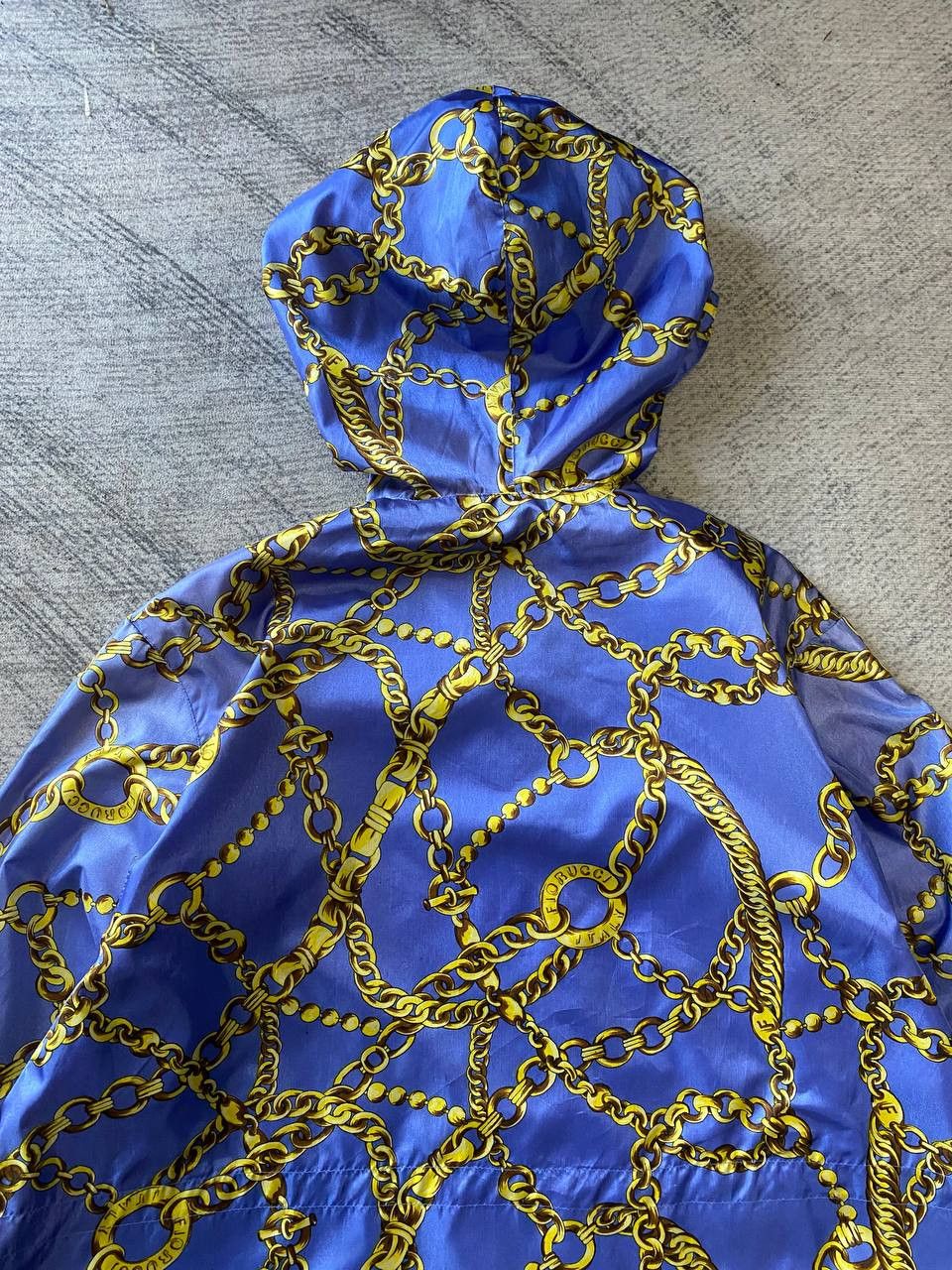 Fiorucci × Vintage Vtg Fiorucci Gold Chain Nylon Windbreaker Rain Coat Parka Size XL / US 12-14 / IT 48-50 - 10 Thumbnail