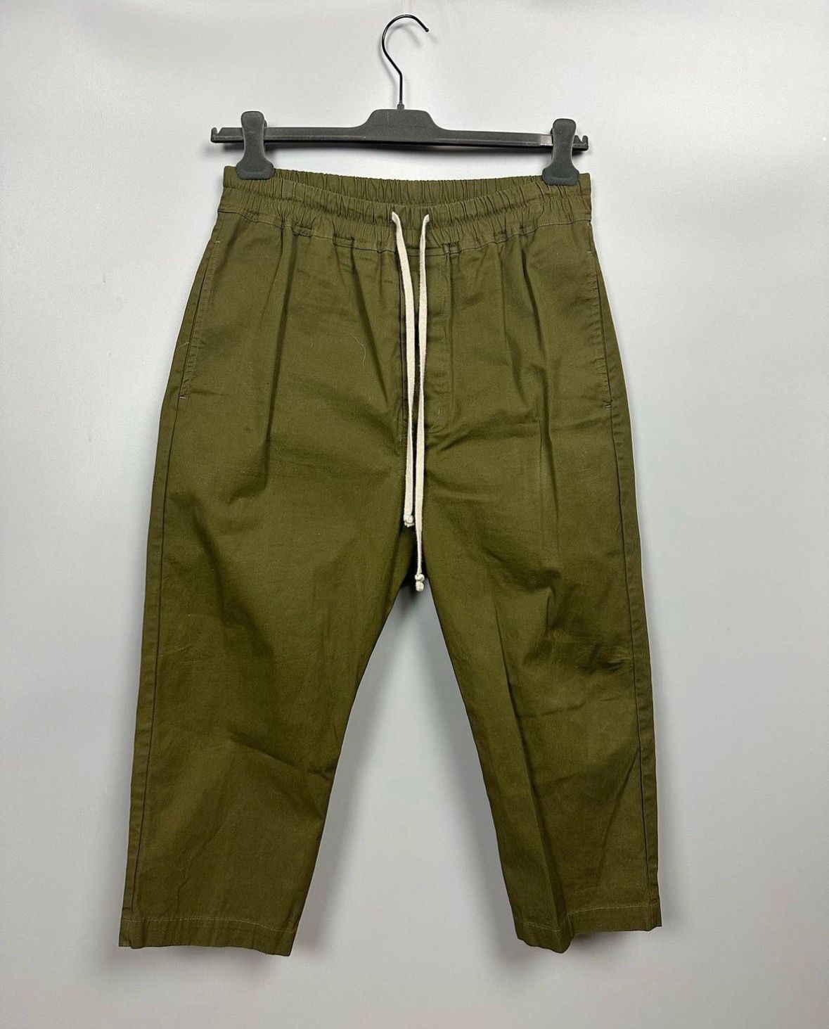 Pre-owned Rick Owens Fw18 ‘sisyphus' Dirty Green Cropped Trousers