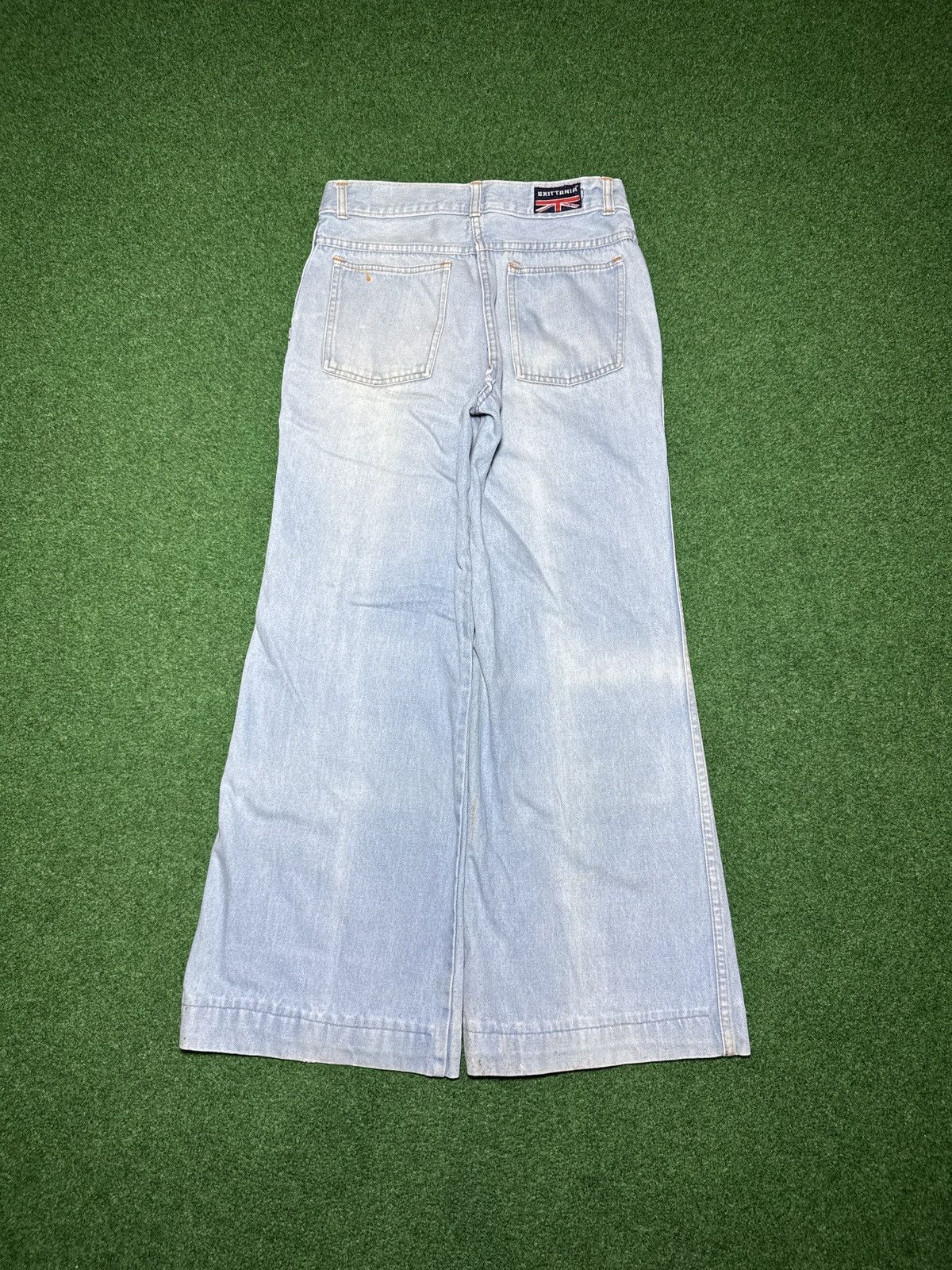 Vintage Vtg 70s Brittania Ultra Flare Bell Bottom Hippie 29x28 Jeans Size 29" - 1 Thumbnail