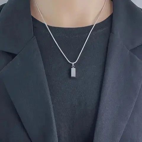 Other Stainless Steel Chain with Square Pendant Necklace Size ONE SIZE - 1 Thumbnail