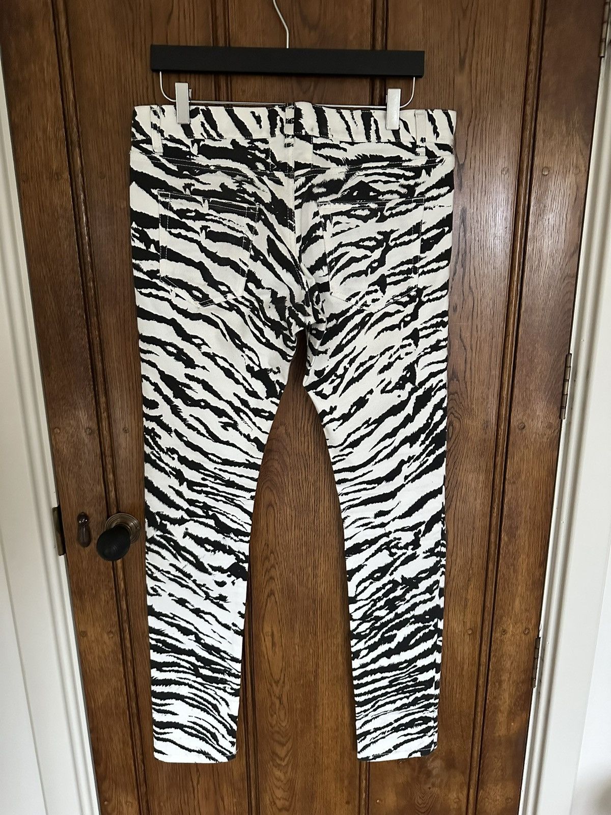 Saint Laurent Paris Grail SS14 Saint Laurent zebra denim jeans Hedi 31 D02 Size US 31 - 19 Thumbnail
