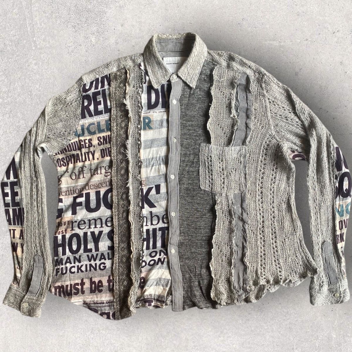 Nozomi Ishiguro × Seditionaries Cut And Sew 8 Part Mohair Oversize Shirt Size US L / EU 52-54 / 3 - 5 Thumbnail