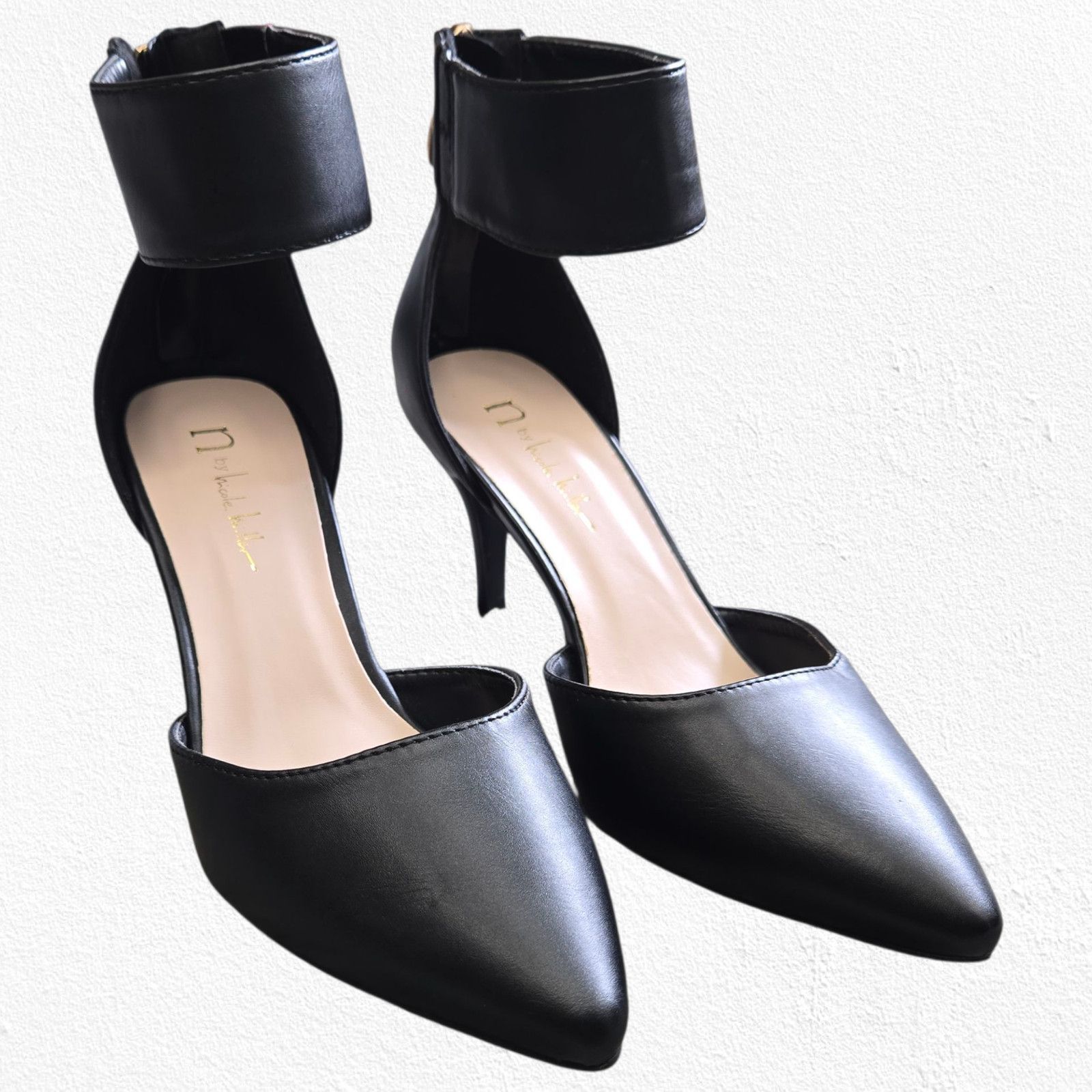 Nicole Miller Nicole Miller Black Pointed Toe Ankle Strap Heels Size 6.5 Size US 6.5 / IT 36.5 - 13 Thumbnail