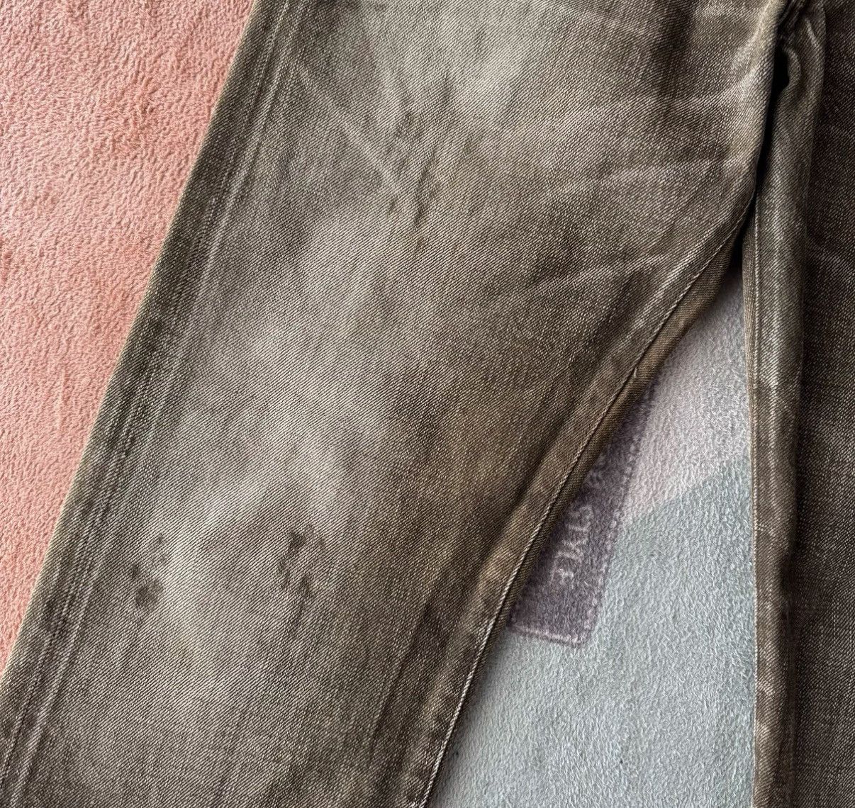 RRL Ralph Lauren RRL Ralph Lauren Double RL Brown Oil Stain Jeans K22 Size US 30 / EU 46 - 6 Thumbnail