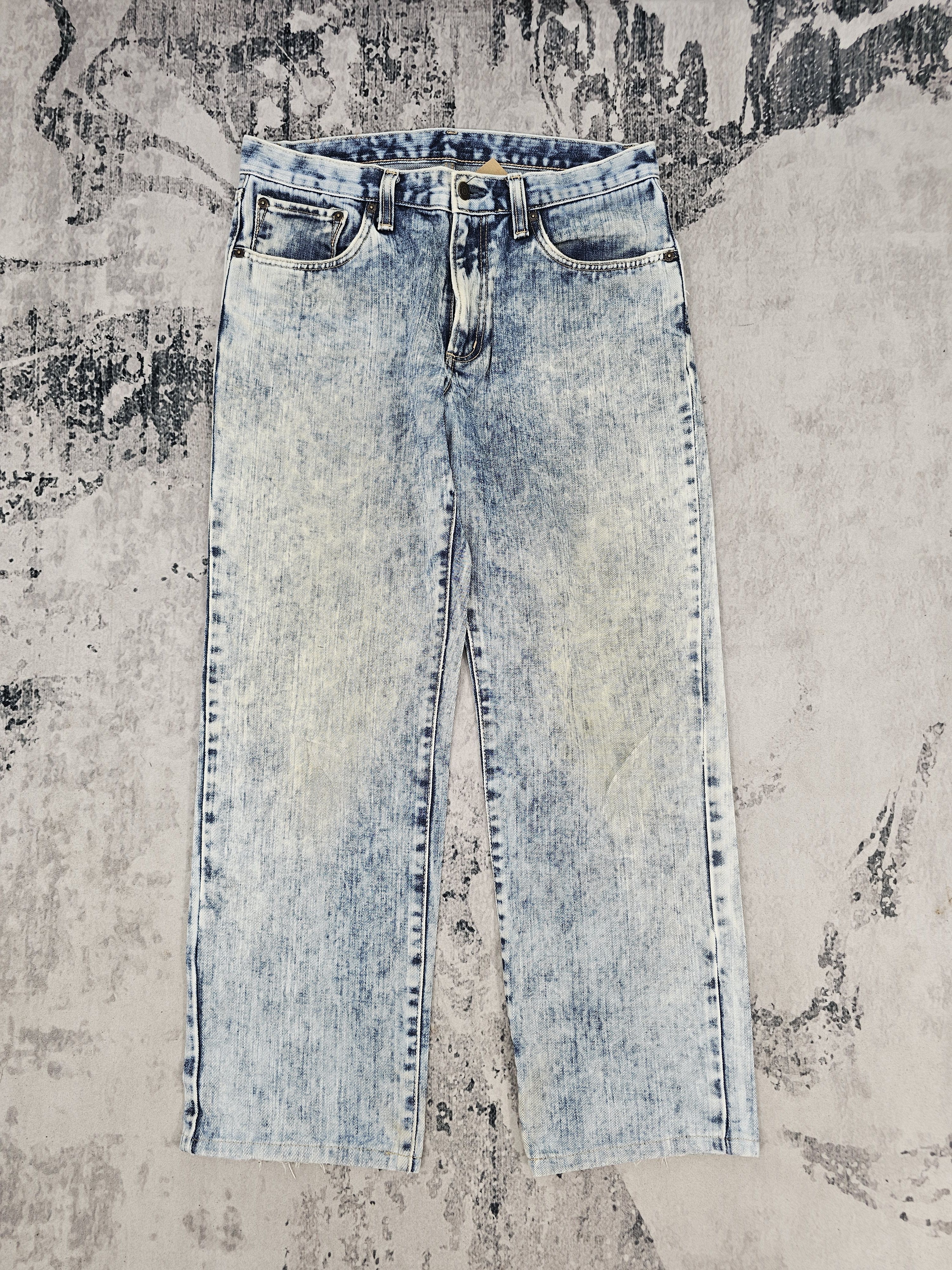 Edwin EDWIN 404 Acid Wash Bleach Cropped Jeans JB0242 Size 35x28.5 Size US 35 - 1 Thumbnail
