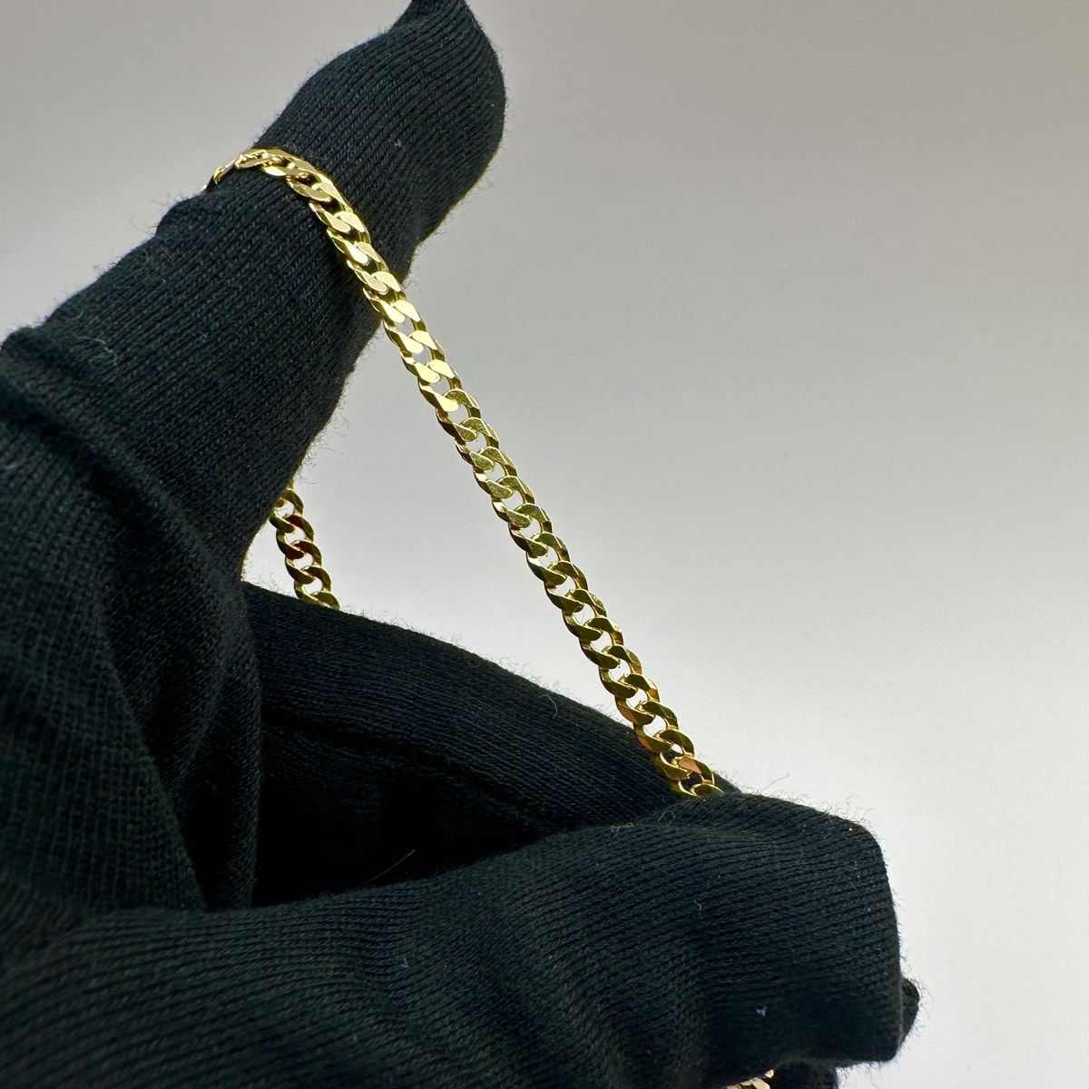 Sterling Silver Gold chain 14k gold vermeil Cuban link chain 4mm 22 inches Size ONE SIZE - 7 Thumbnail