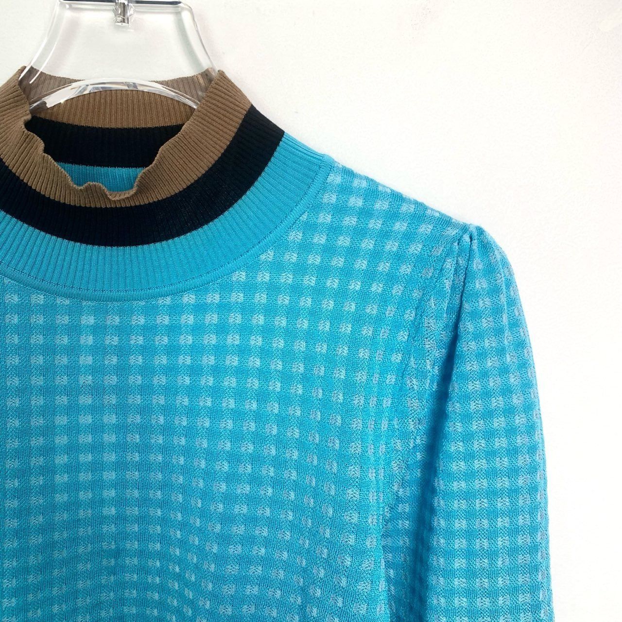 Fendi Fendi Roma Womens Blue Houndstooth Knit Pullover Sweater Wit Size XS / US 0-2 / IT 36-38 - 7 Thumbnail