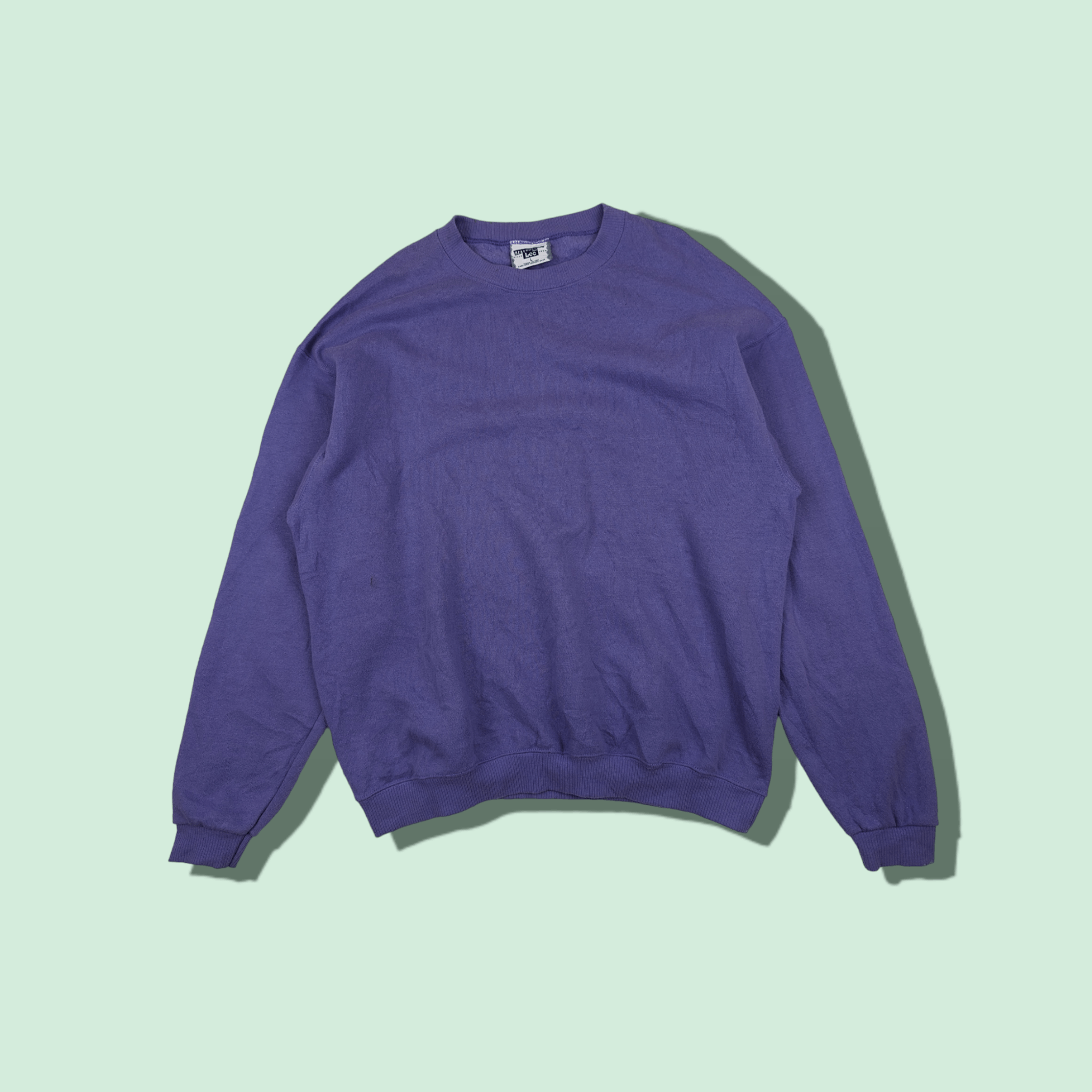 Lee Vintage 90's LEE Plain Blue Jumper Sweatshirt Size US L / EU 52-54 / 3 - 1 Thumbnail