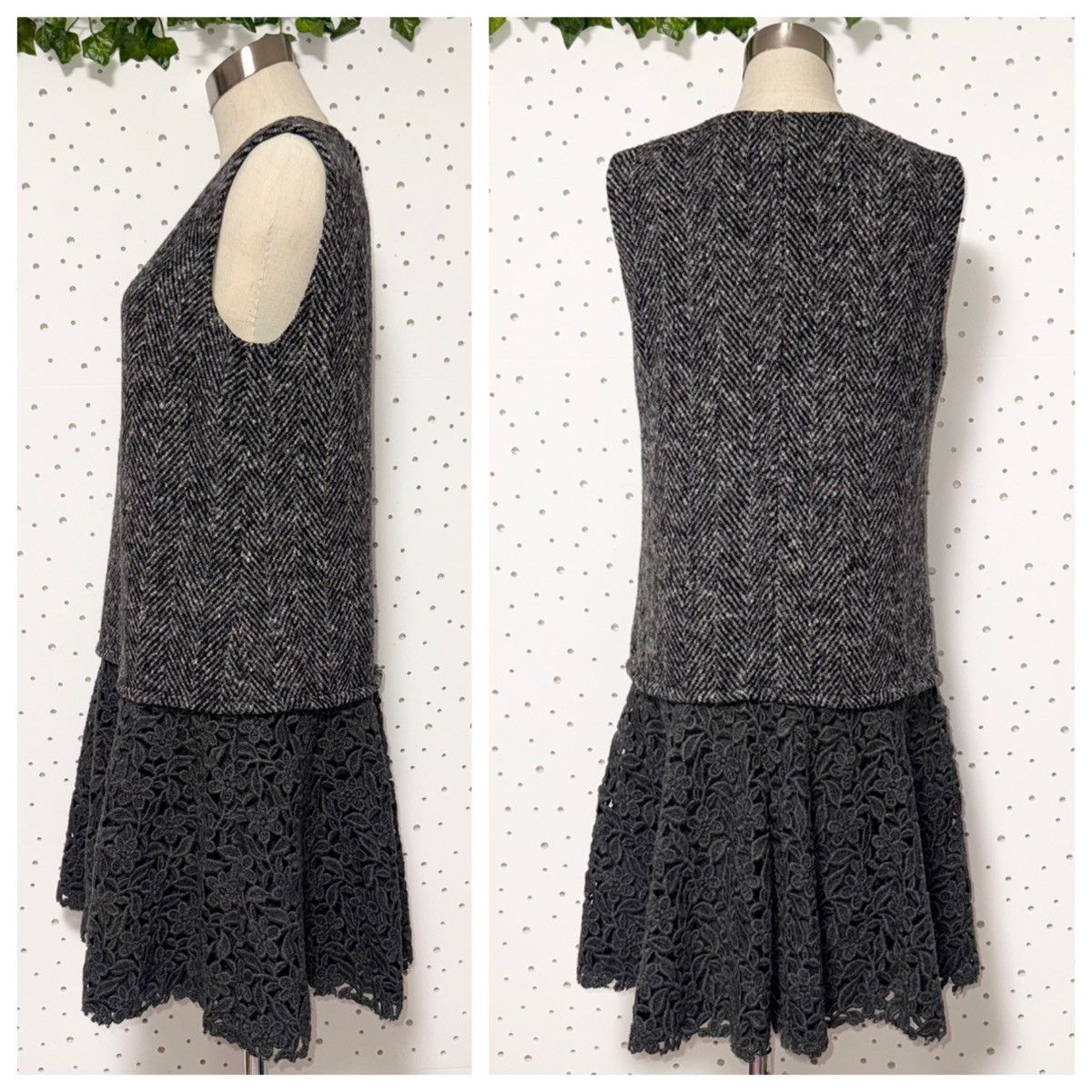 Dolce & Gabbana Authentic Dolce & Gabbana Floral Lace Tweed Dress 42 Gray Size M / US 6-8 / IT 42-44 - 6 Thumbnail