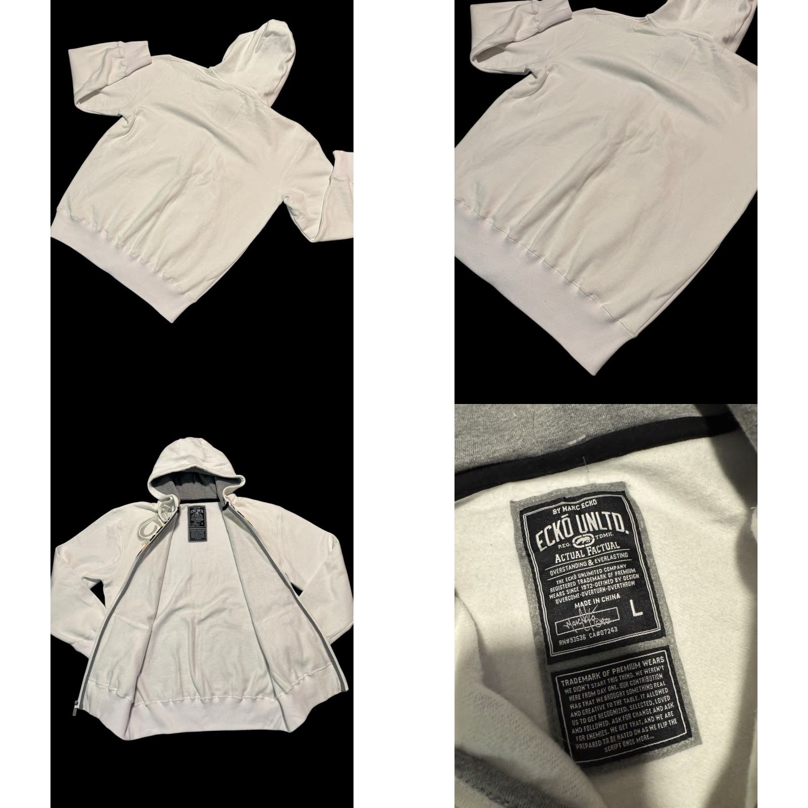 Ecko Unltd. VINTAGE Ecko Unltd Hoodie Mens Large White Graffiti Sweatshirt Grunge Y2K Skater Size US L / EU 52-54 / 3 - 8 Thumbnail