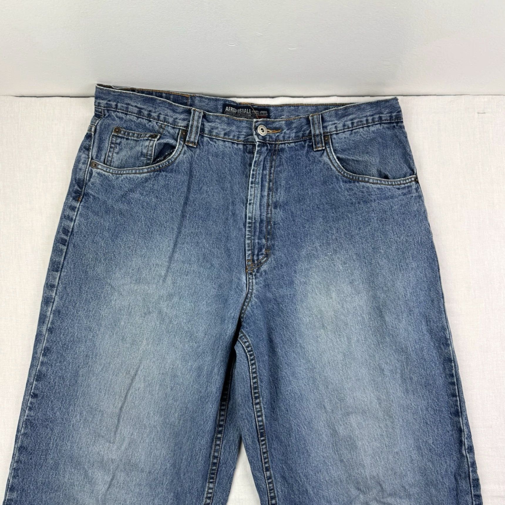 Vintage Vintage Aeropostale Baggy Jeans Adult 34x33 Blue Wide Leg Grunge Punk Skater Y2K Size US 34 / EU 50 - 4 Thumbnail
