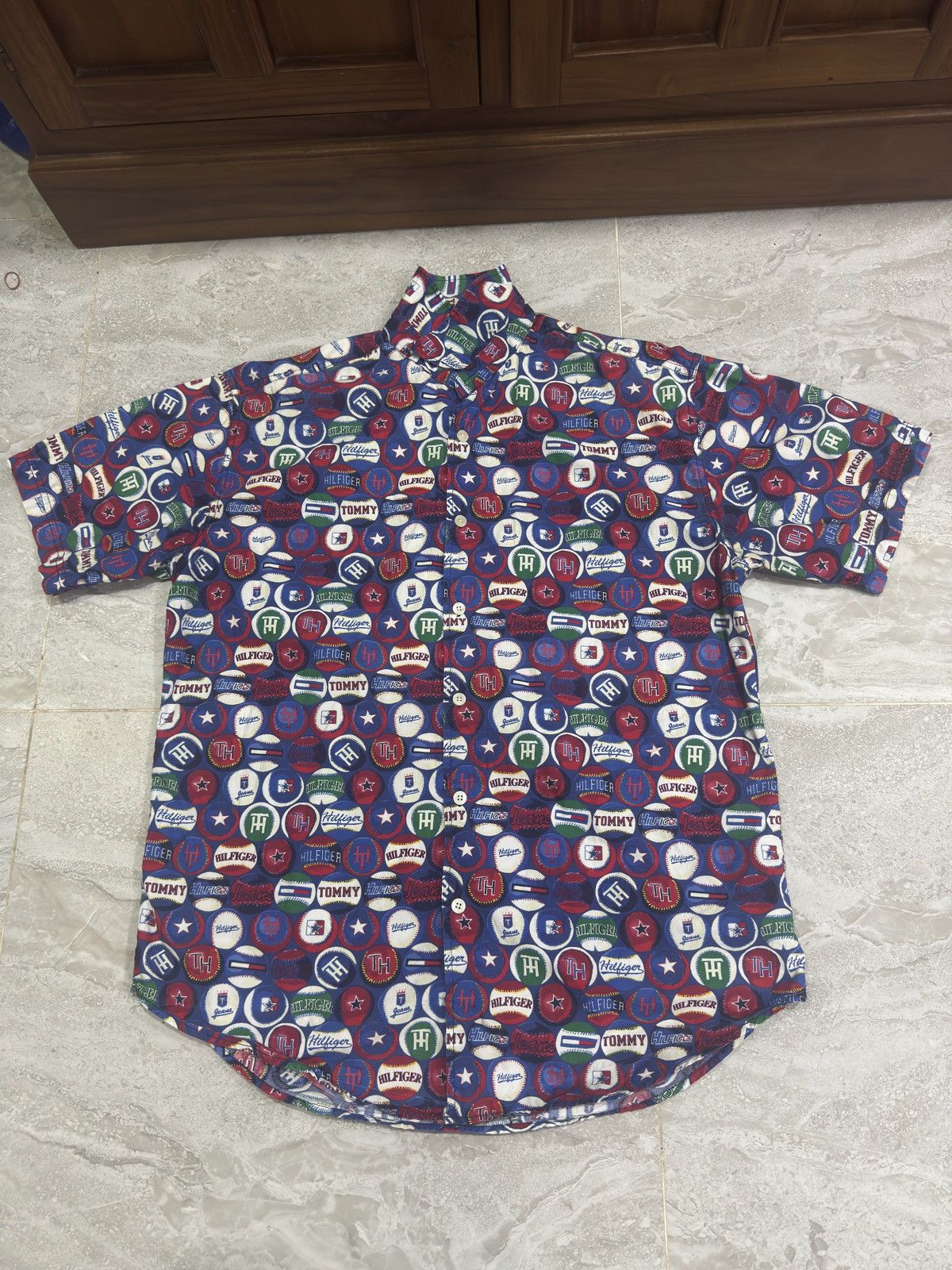 Tommy Hilfiger VTG 90's Tommy Hilfiger Jeans Short Sleeve Shirt Size US M / EU 48-50 / 2 - 1 Thumbnail