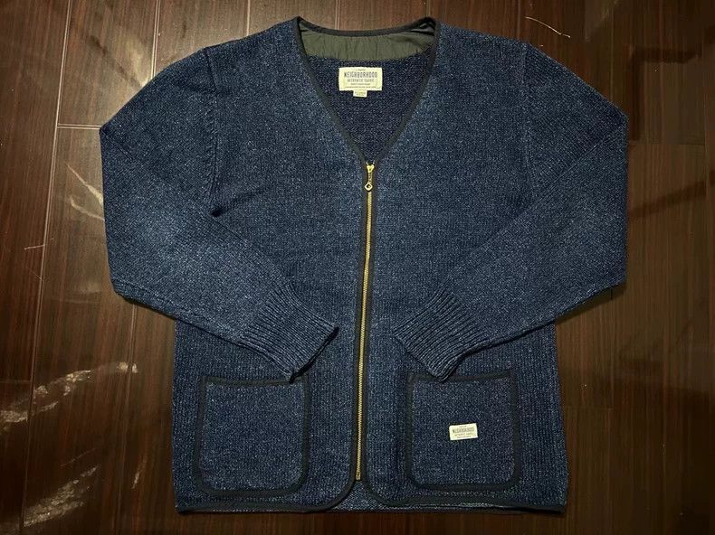 Neighborhood Neighborhood Indigo Knit Zip Cardigan - dmc Size US XL / EU 56 / 4 - 1 Thumbnail