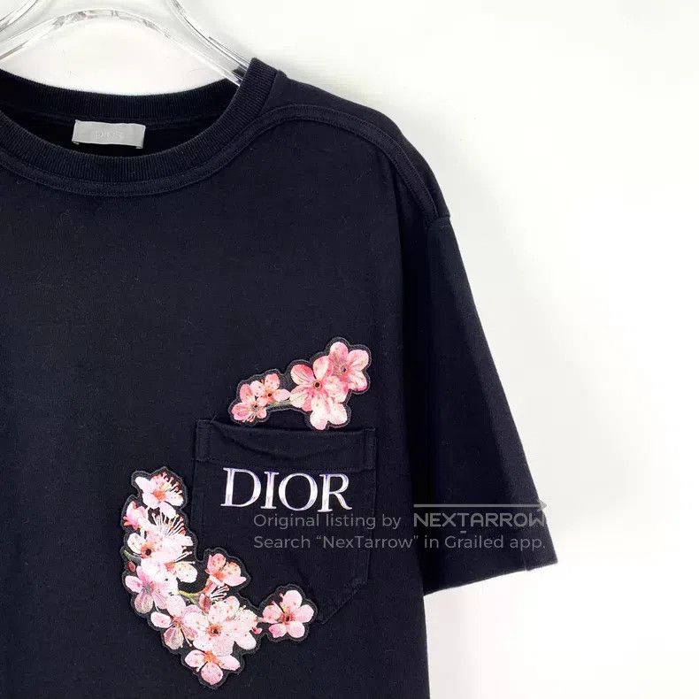 Dior Dior Black cherry blossom embroidered pocket round-neck co Size US M / EU 48-50 / 2 - 3 Thumbnail