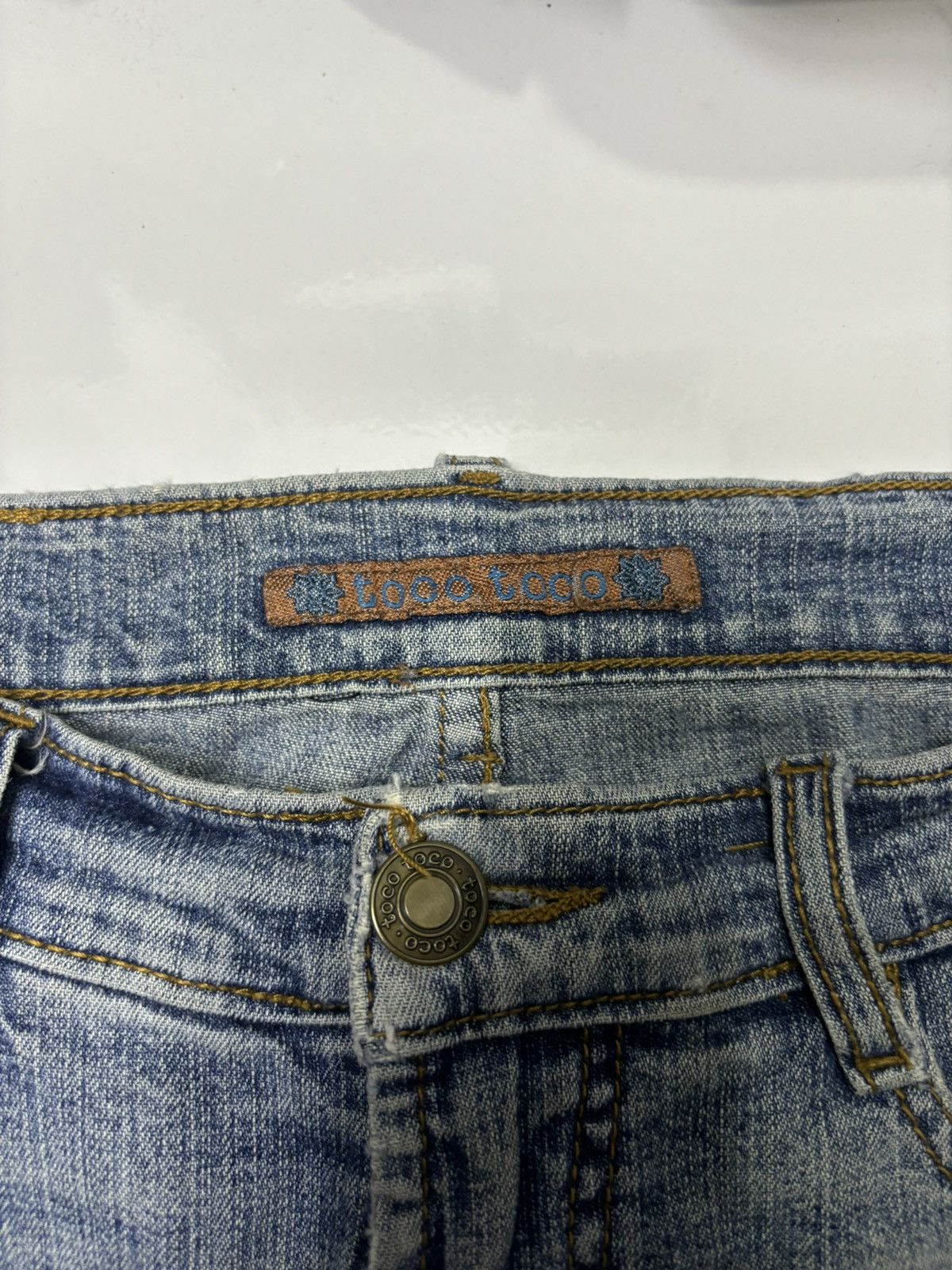 Designer Vintage Flared Jeans Toco Toco Crochet Bootcut Jeans Size US 27 - 9 Thumbnail