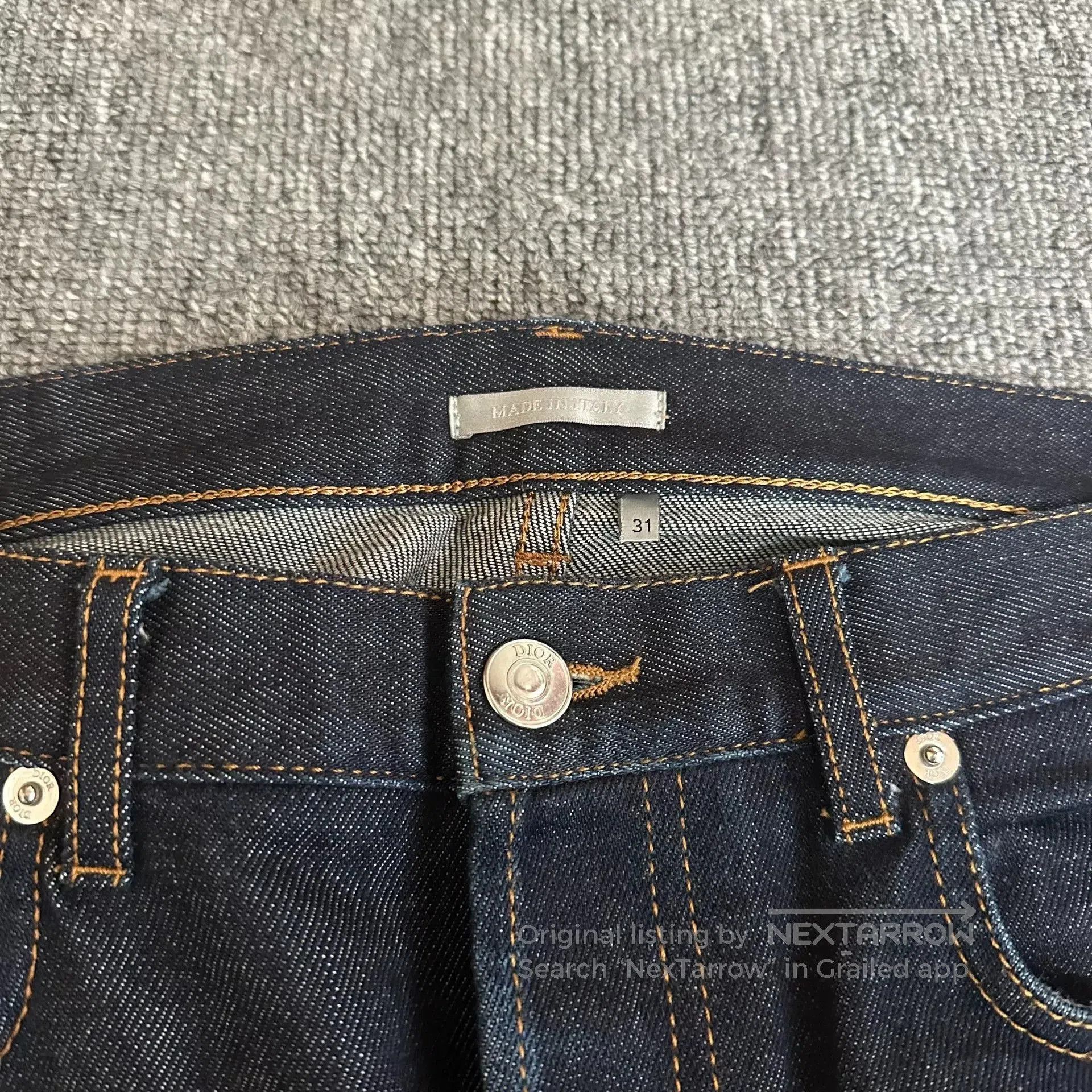 Dior Dior 19ss KAWS Embroidered Bee Raw Jeans. Size US 31 - 3 Thumbnail