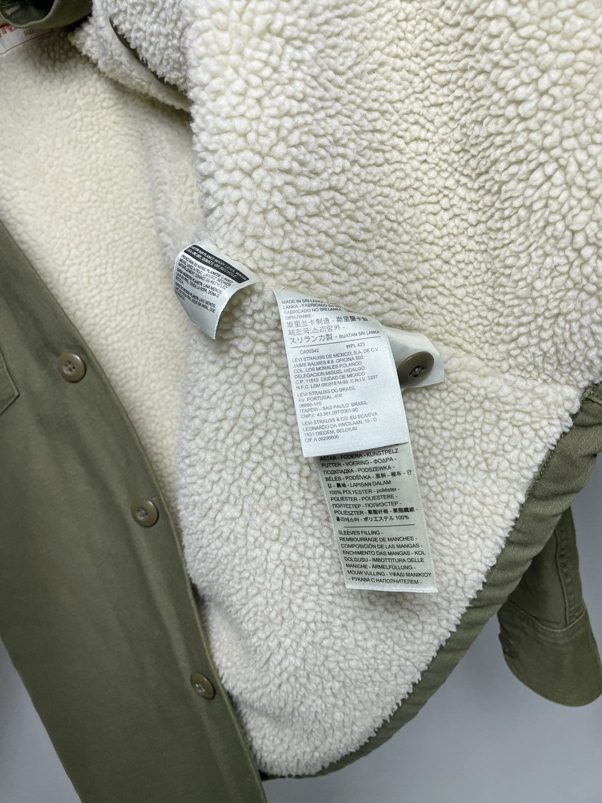Levi's Levis Green 🥦 Size S Sherpa Jacket with Fur Military Style Size US S / EU 44-46 / 1 - 11 Thumbnail