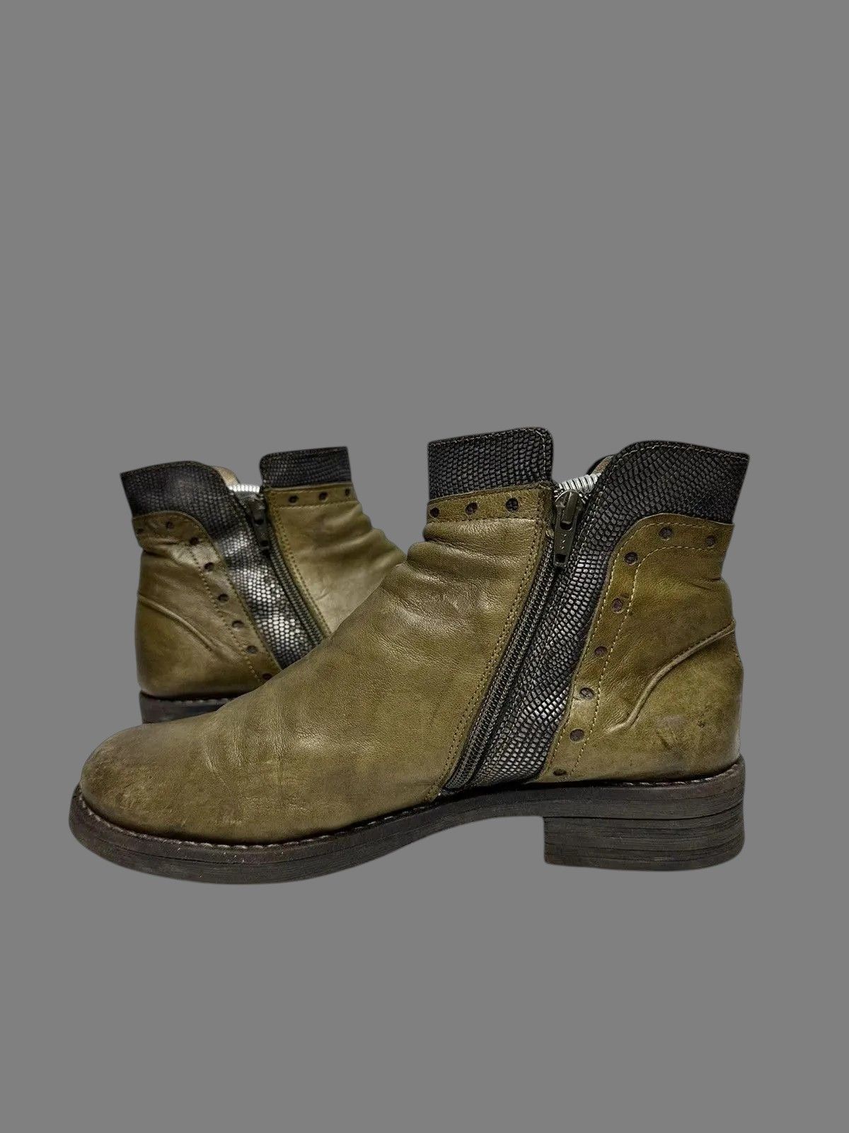 Issey Miyake Italian Vintage AS 98 Leather Biker Boots Rick Owens Style Size US 9 / IT 39 - 9 Thumbnail