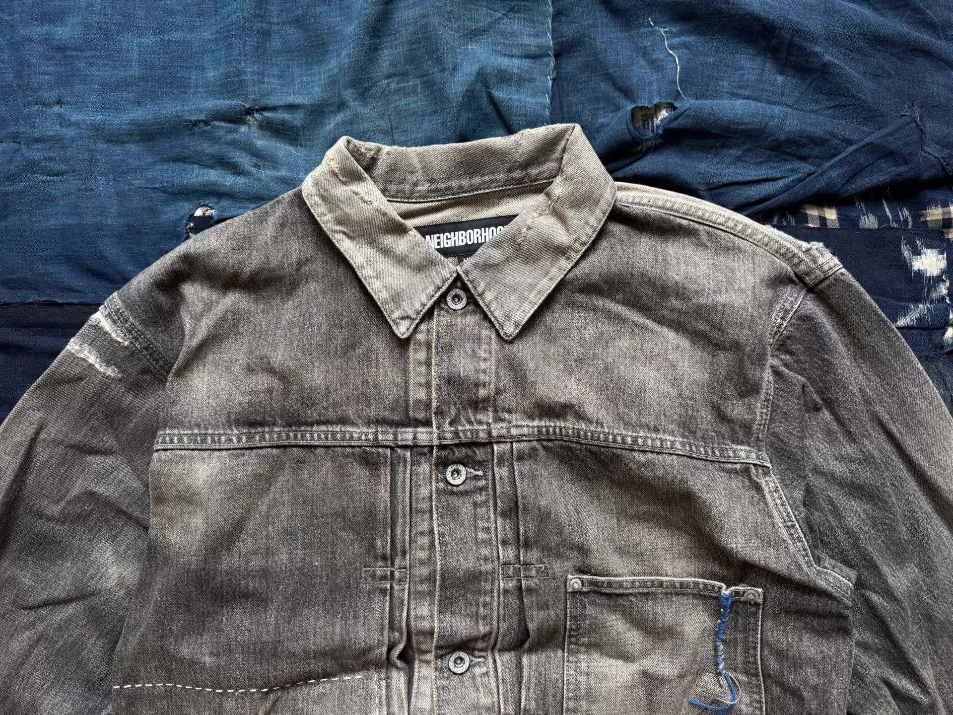 Neighborhood NBHD 24SS Type1 WashedDistressed Blk L Denim Jkt Size US L / EU 52-54 / 3 - 4 Thumbnail
