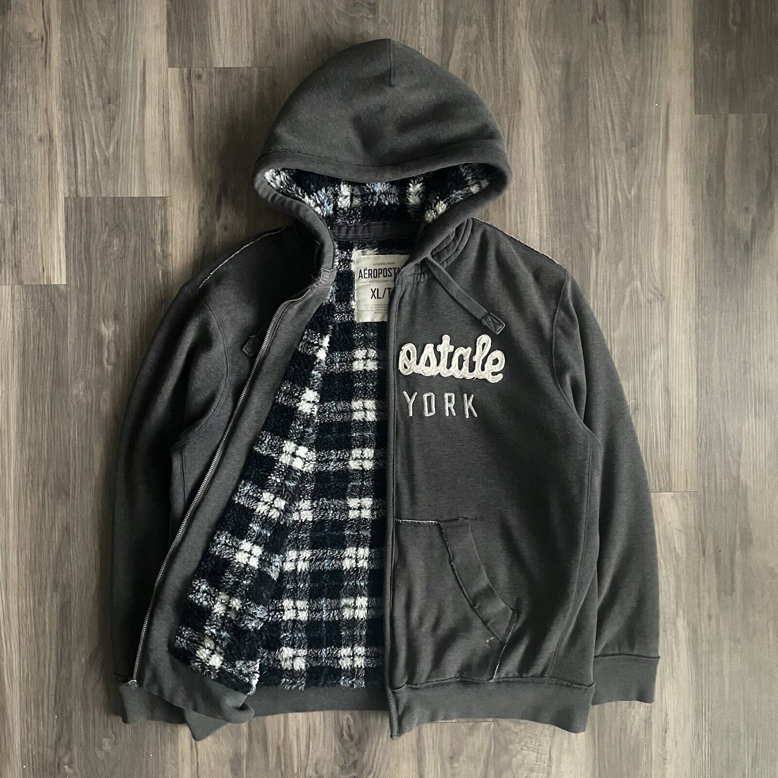 Sherpa Lined Aeropostale Hoodies Mens Aero 87 Sherpa Full-Zip Hoodie