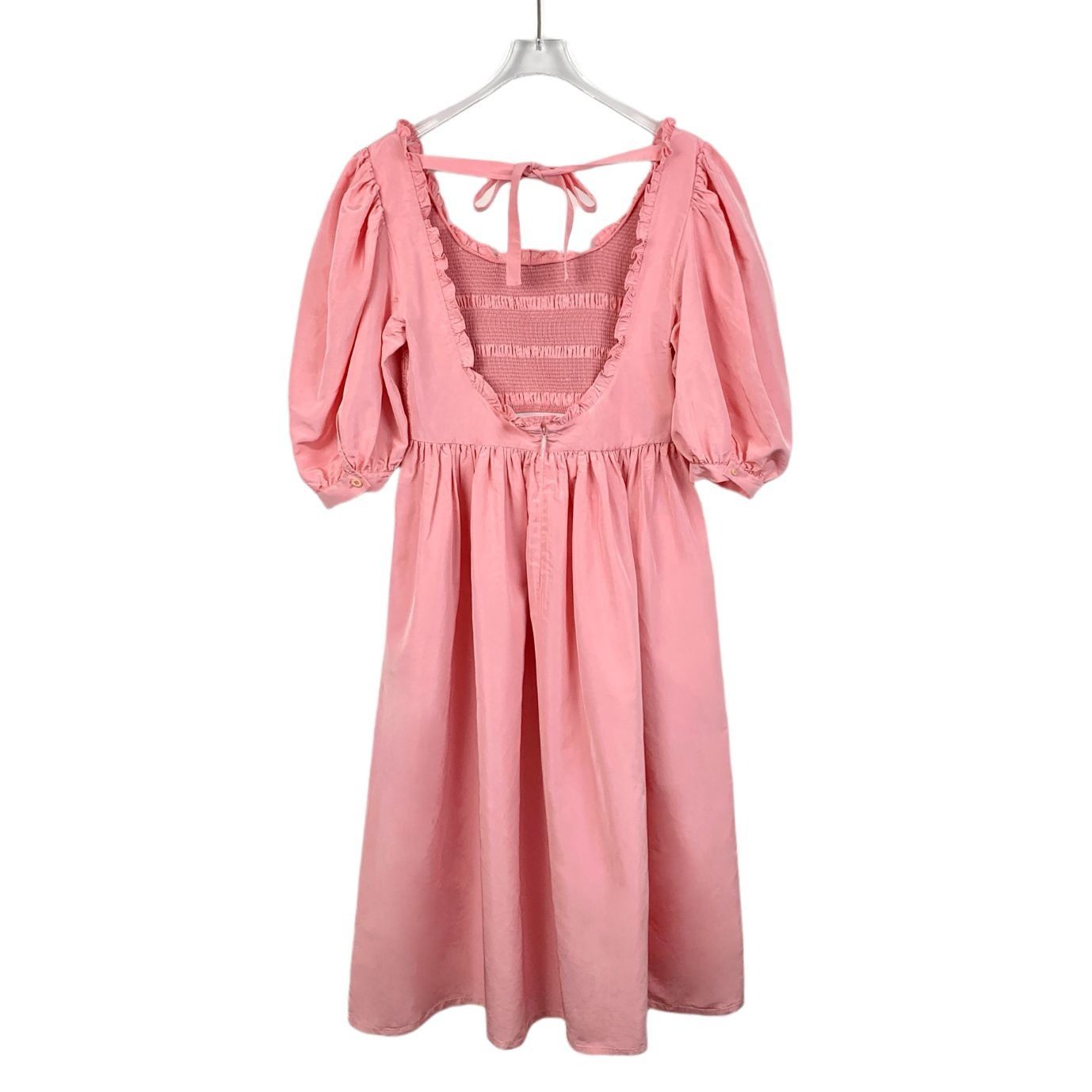 Miu Miu [Miu Miu] H11413 Pink Lace Backless Puff Sleeve Dress 42 EU Size M / US 6-8 / IT 42-44 - 16 Thumbnail