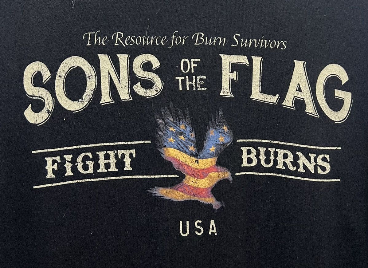 Vintage VINTAGE SONS OF THE FLAG FIGHT BURNS USA SHIRT Size US L / EU 52-54 / 3 - 4 Thumbnail