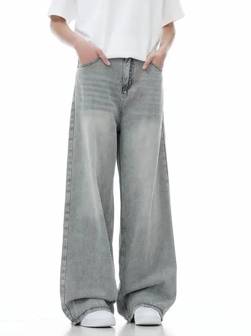 Japanese Brand Washed Vintage Straight Wide Leg Denim Size US 34 / EU 50 - 1 Thumbnail