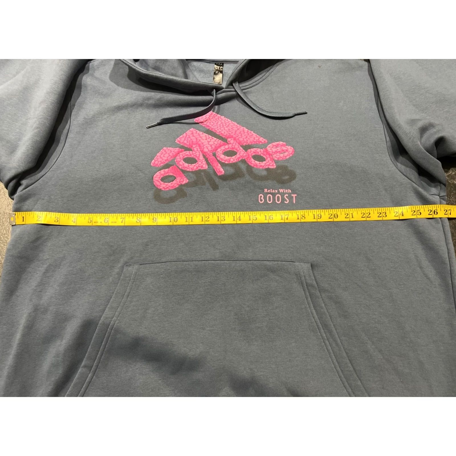 Adidas Adidas Hoodie Men XL Relax With Boost Pullover Hooded Fleece Cotton Blend Blue/Pink Size US XL / EU 56 / 4 - 7 Thumbnail