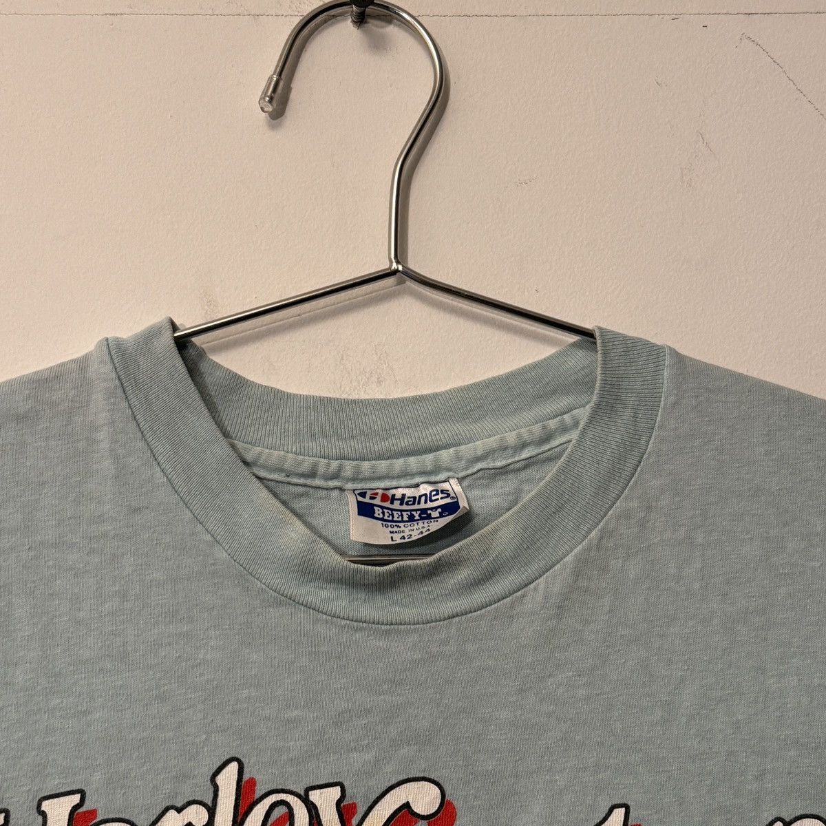 Harley Davidson Vintage 90s Harley Davidson Faded Blue Ozarks Tee Size US L / EU 52-54 / 3 - 3 Thumbnail