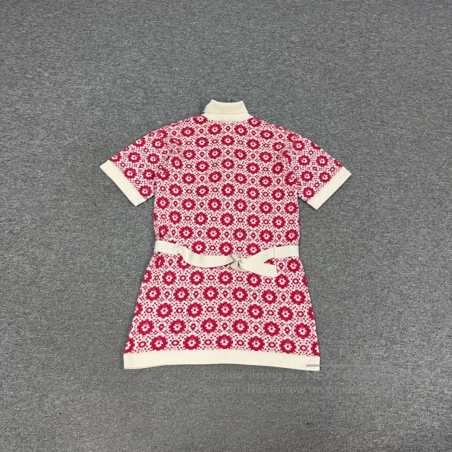 Chanel Chanel Elegant red patterned knitted dress| Size M / US 6-8 / IT 42-44 - 2 Thumbnail