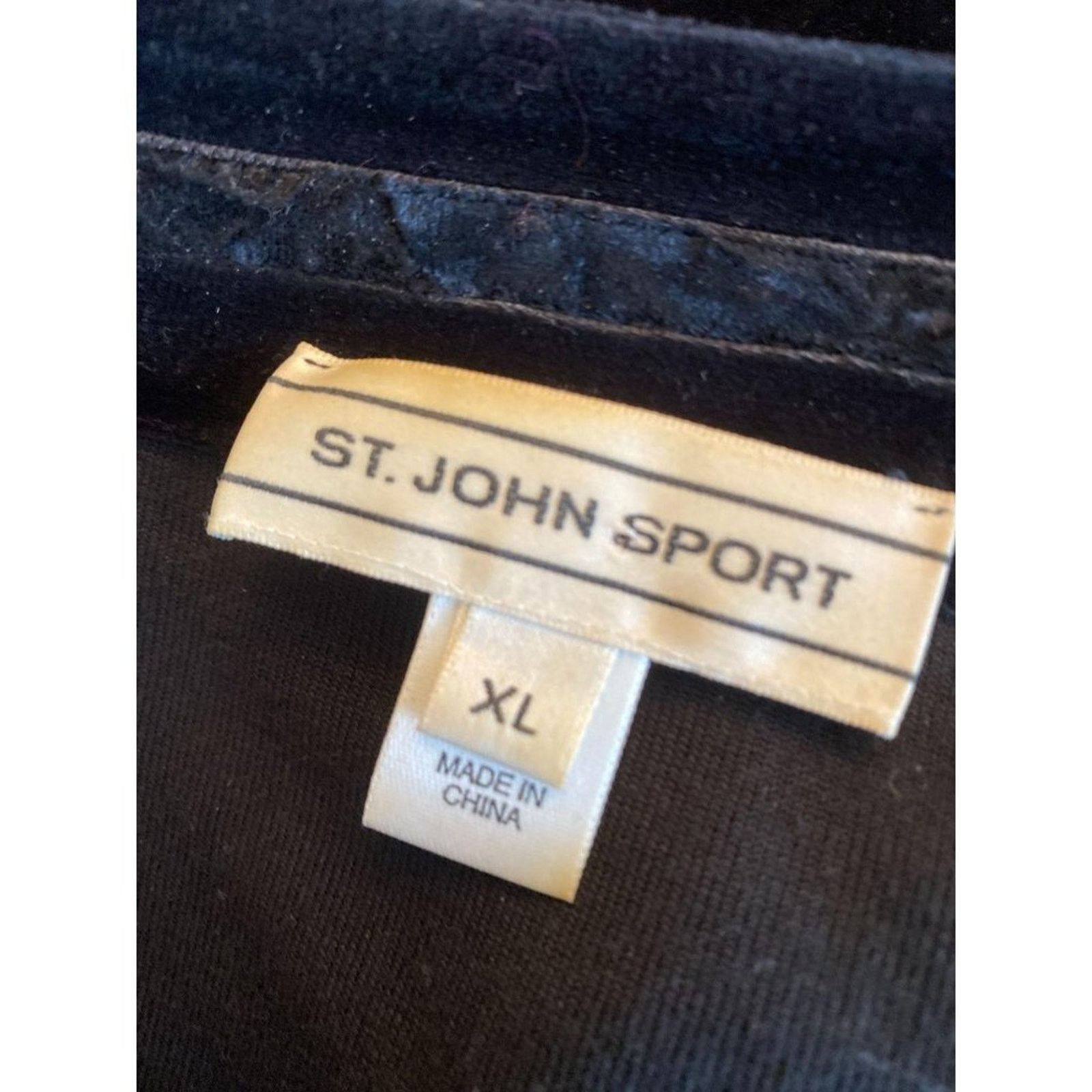 St. John St. John Sport Black Velour Jacket Ladies XL Size XL / US 12-14 / IT 48-50 - 2 Thumbnail