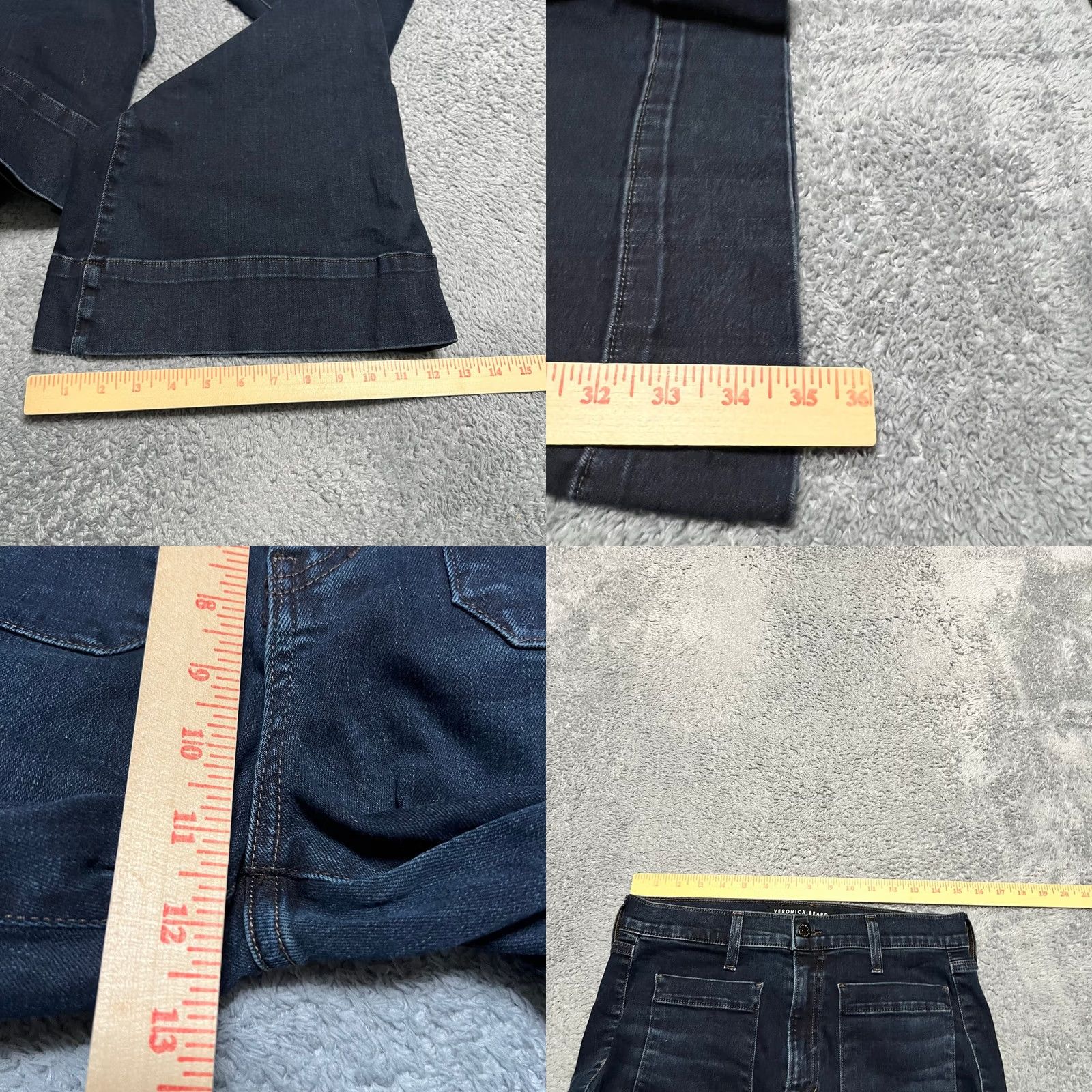 Veronica Beard Veronica Beard Jeans Womens 29 Sheridan High Rise Exaggerated Flare USA Jeans Women 29 Flared Blue Slim Regular 30x35 Size 29" - 8 Thumbnail