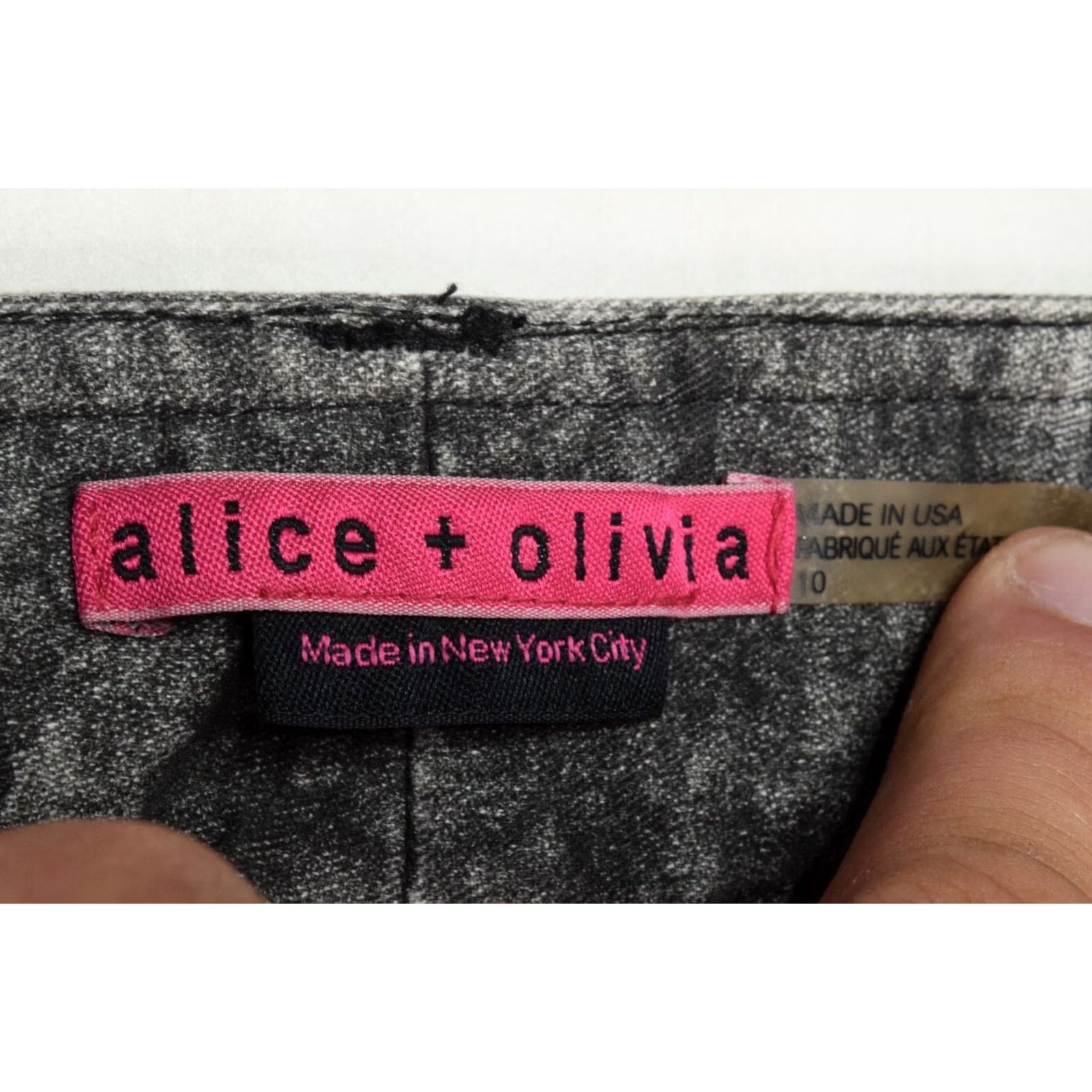 Alice + Olivia Alice+Olivia Cargo Pants Womens 10 Gray Mid-Rise Straight Leg Stretch, Cotton, Casual, Pants, Regular, Gray, 10, Womens Size 32" / US 10 / IT 46 - 7 Thumbnail