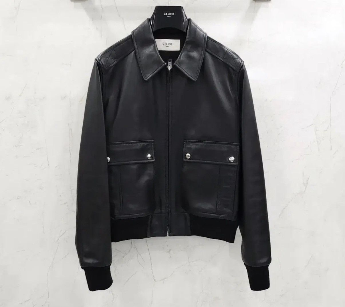 Celine Celine 23FW leather flight aviator jacket sz54 Size US L / EU 52-54 / 3 - 1 Thumbnail