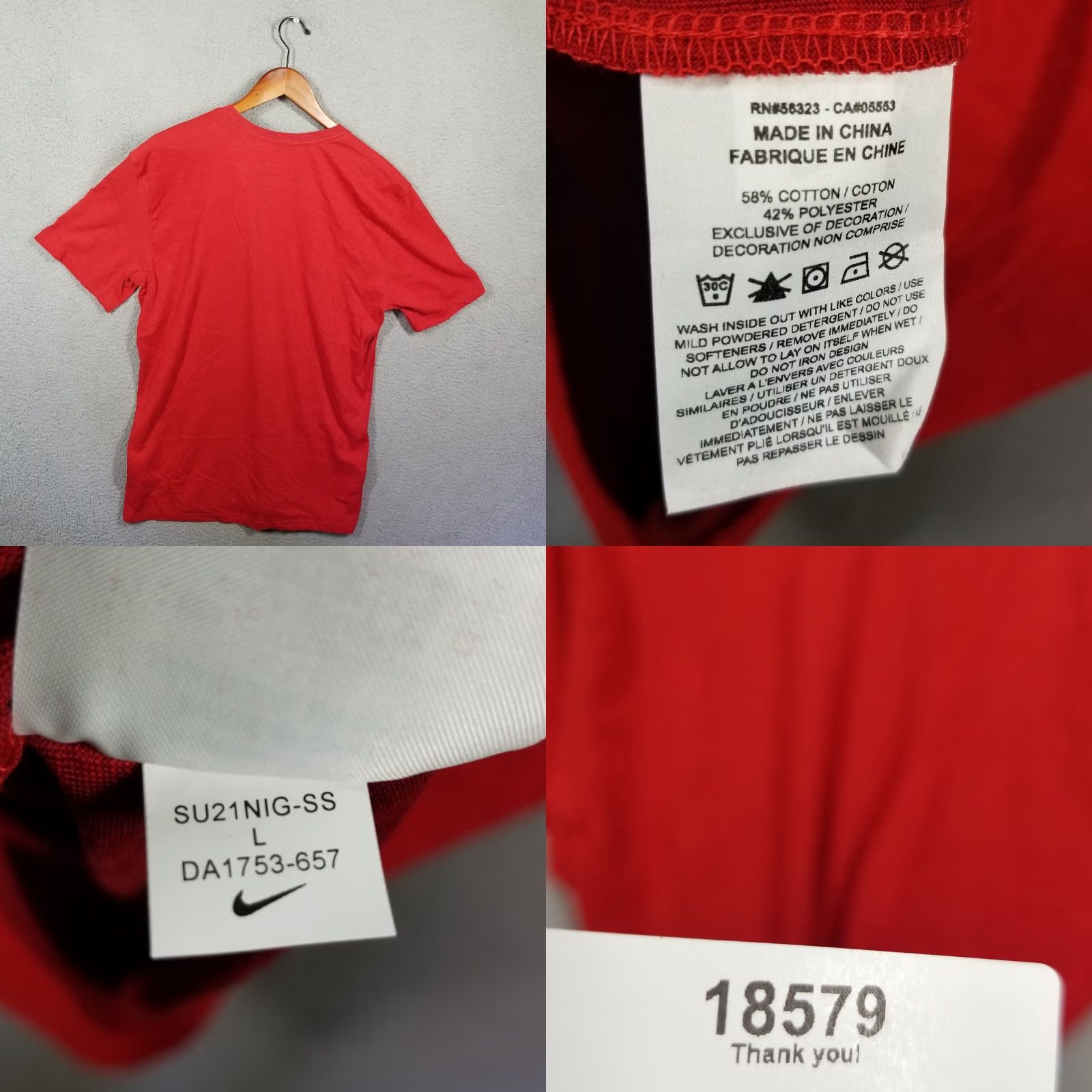 Nike Nike Dri-FIT JDI Training Men’s Large T-Shirt Activewear Red Size US L / EU 52-54 / 3 - 8 Thumbnail