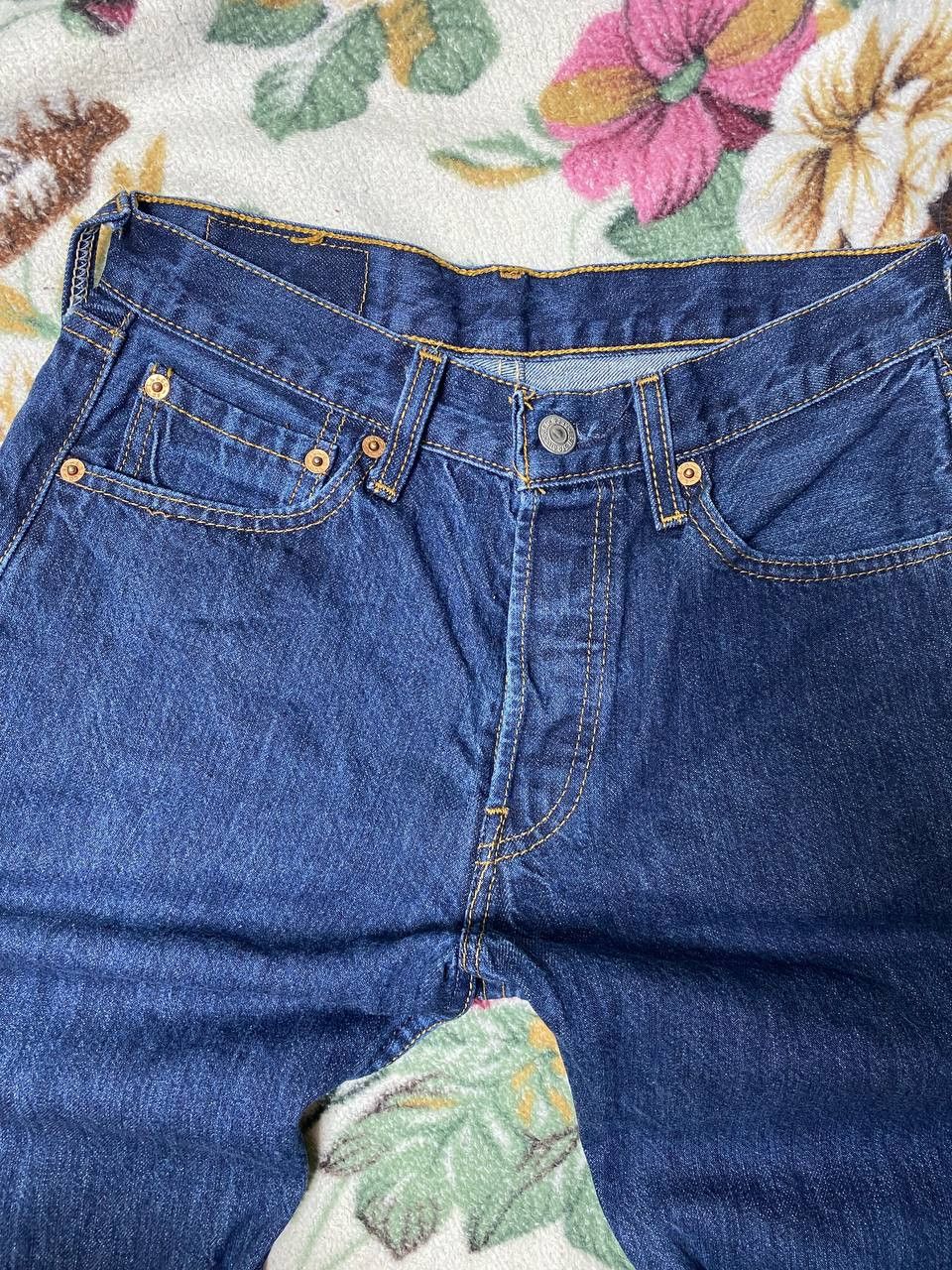 Levi's Levi's 501 Denim Shorts Dark Wash Loose Straight Fit Mens Size US 28 / EU 44 - 3 Thumbnail