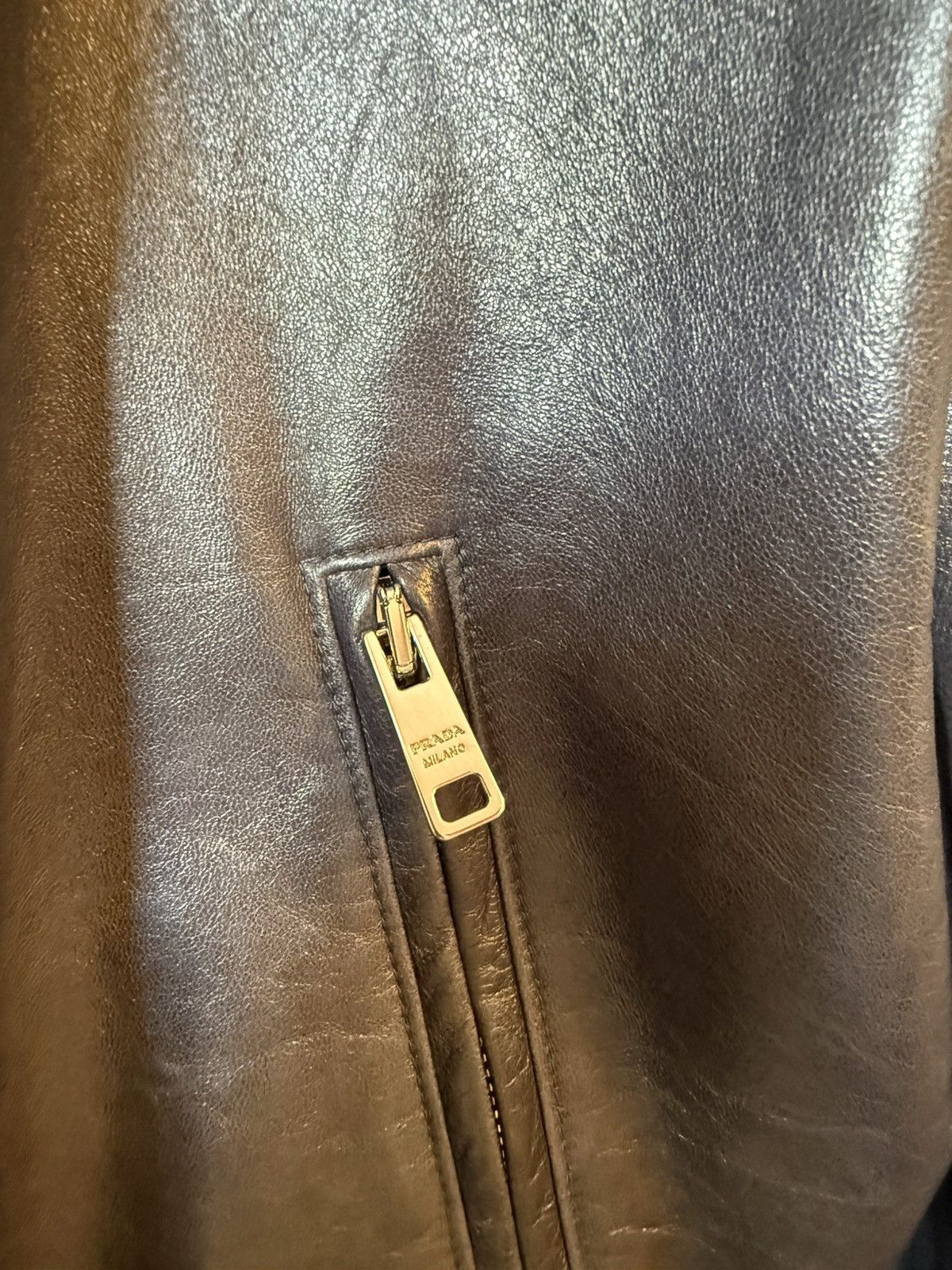 Prada Prada AW2015 Navy Leather Bomber Jacket Size US L / EU 52-54 / 3 - 5 Thumbnail