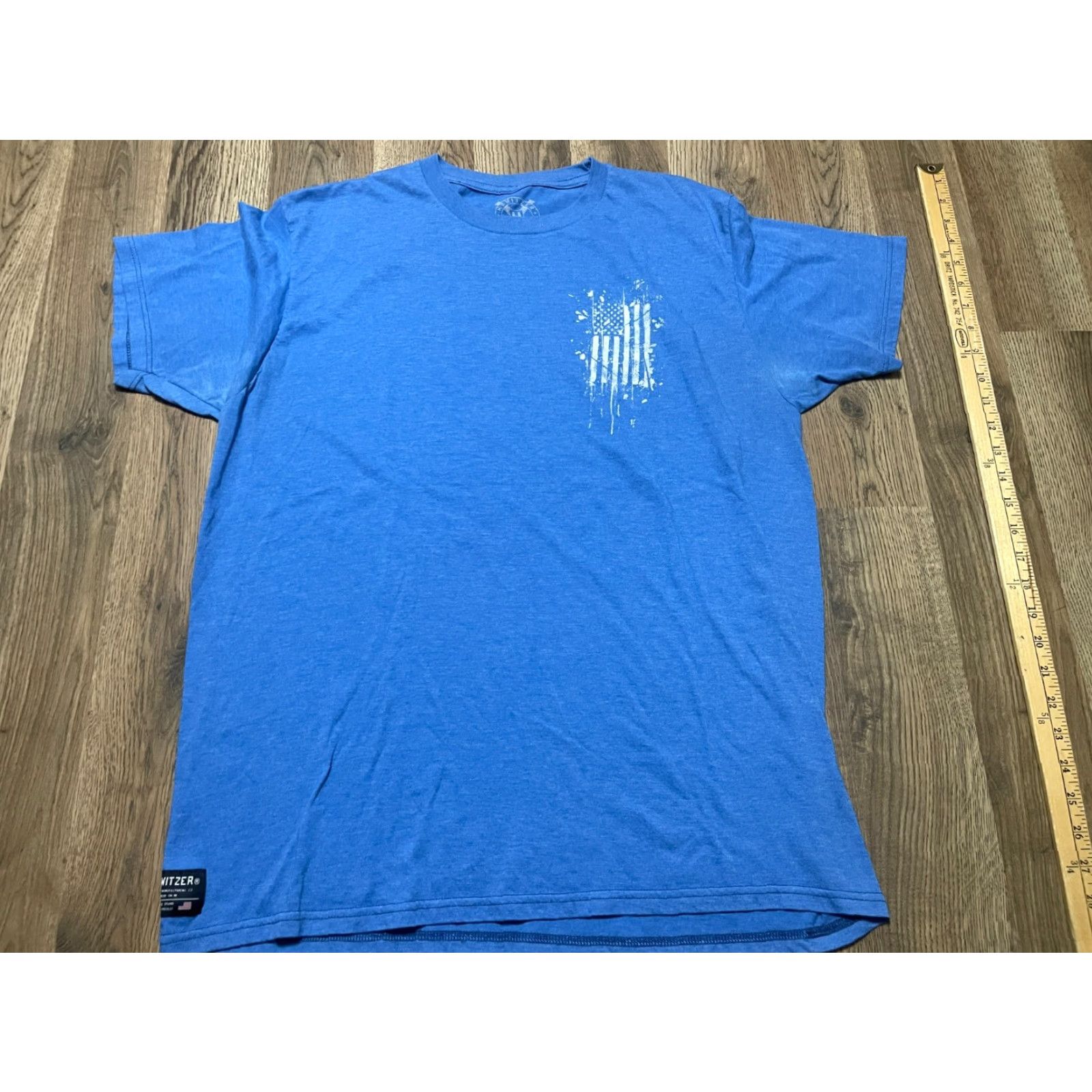 Vintage MFG Howitzer Patriot Shirt Mens Large White Print USA FLAG T-Shirt Short Sleeve Blue Graphic Print Size US L / EU 52-54 / 3 - 2 Thumbnail
