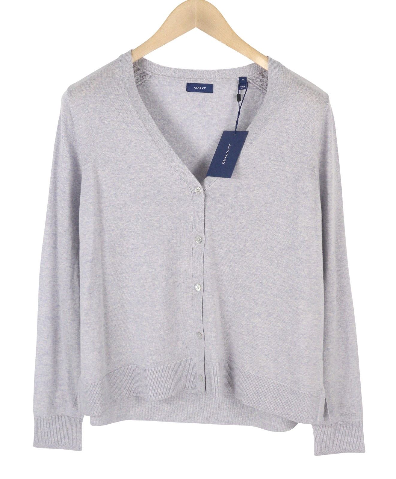 Gant WASHABLE MERINO CARDIGAN XL Light Grey Tight 88099 Size XL / US 12-14 / IT 48-50 - 3 Thumbnail