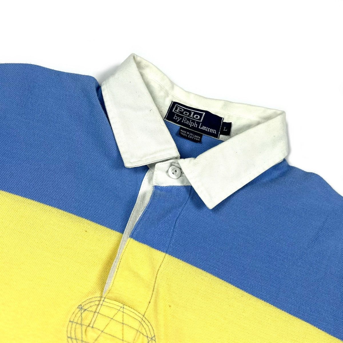 Polo Ralph Lauren × Rugby Ralph Lauren × Vintage Vintage Polo Ralph Lauren Blue/Yellow Cotton Rugby Shirt - L Size US L / EU 52-54 / 3 - 7 Thumbnail