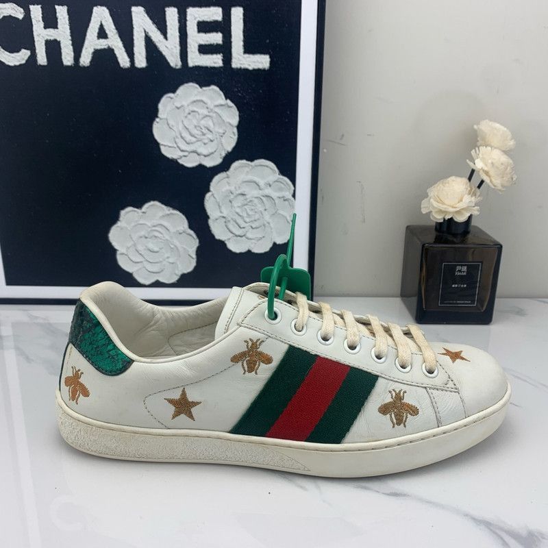 Gucci Gucci Ace Leather Embroidered Bee Fashion Sneakers Size US 7.5 / EU 40-41 - 8 Thumbnail