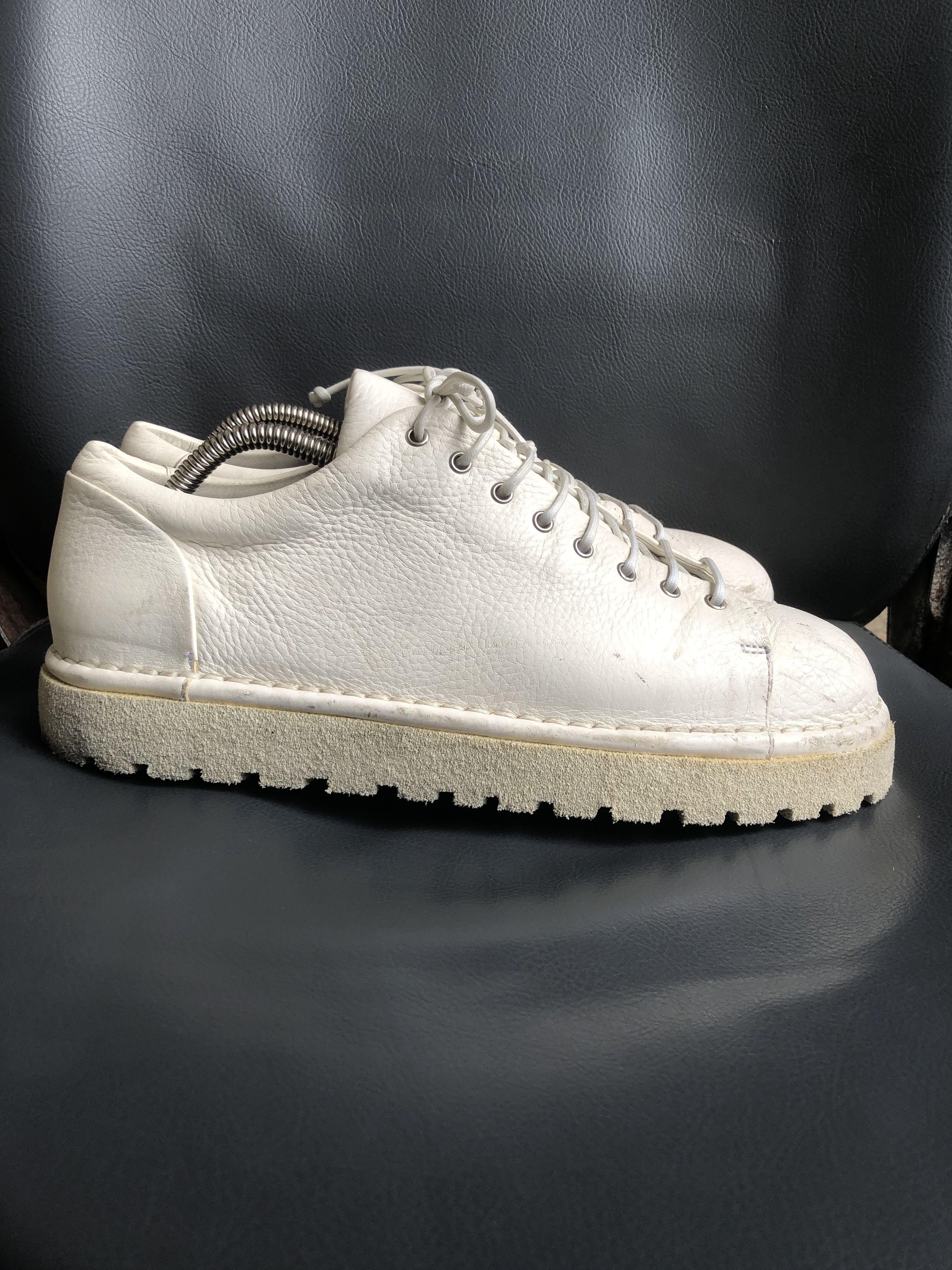 Marsell Marsell white Leather Unisex Darby Shoes Sz39 Made In 🇮🇹 Size US 8 / IT 38 - 3 Thumbnail