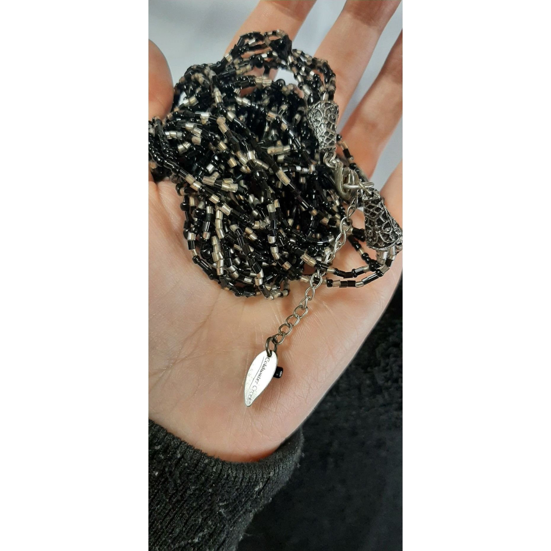 Coldwater Creek Vintage 90s Coldwater Creek Black And Silver Tone Beaded Nec Size ONE SIZE - 3 Thumbnail