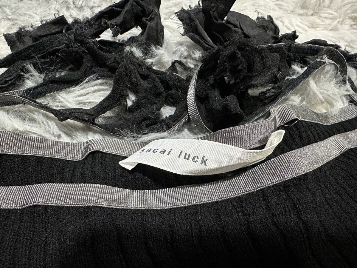 Sacai 🔥Sacai Luck Ribbed Knit Tank Top Camisole Fray Double Laces Size US XS / EU 42 / 0 - 4 Thumbnail