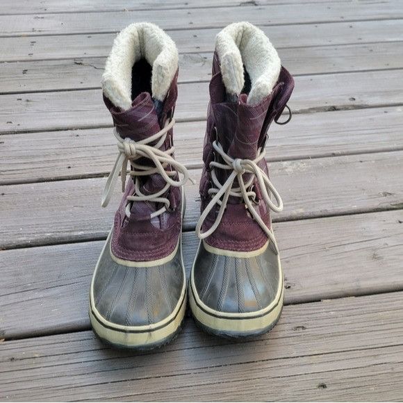 SOREL Sorel 1964 Pac Purple White Plaid Leather Sherpa Pile Winter Size US 11 / IT 41 - 5 Thumbnail