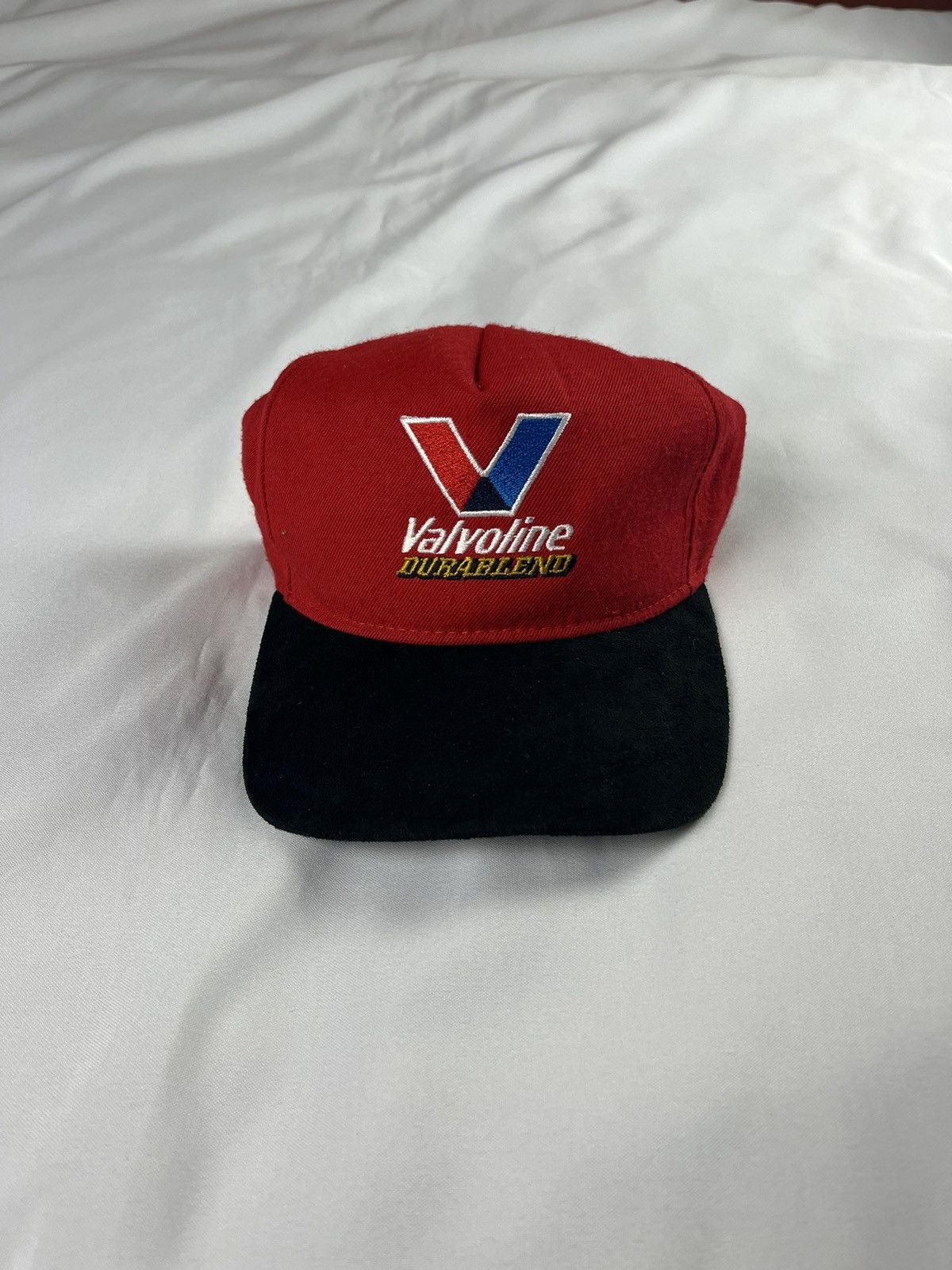 Vintage Valvoline Durablend Hat Vintage 90s Car Racing Leather strap Size ONE SIZE - 3 Thumbnail
