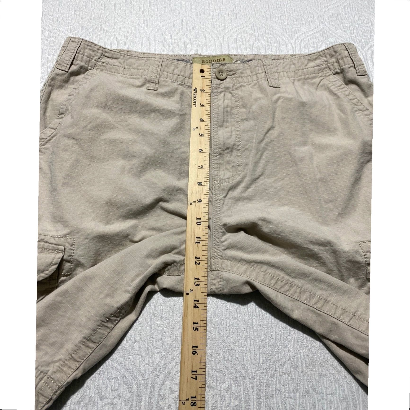 Alife Sonoma Life + Style Mens 38 Khaki Tan Ripstop Cotton Cargo Shorts Size US 38 / EU 54 - 4 Thumbnail
