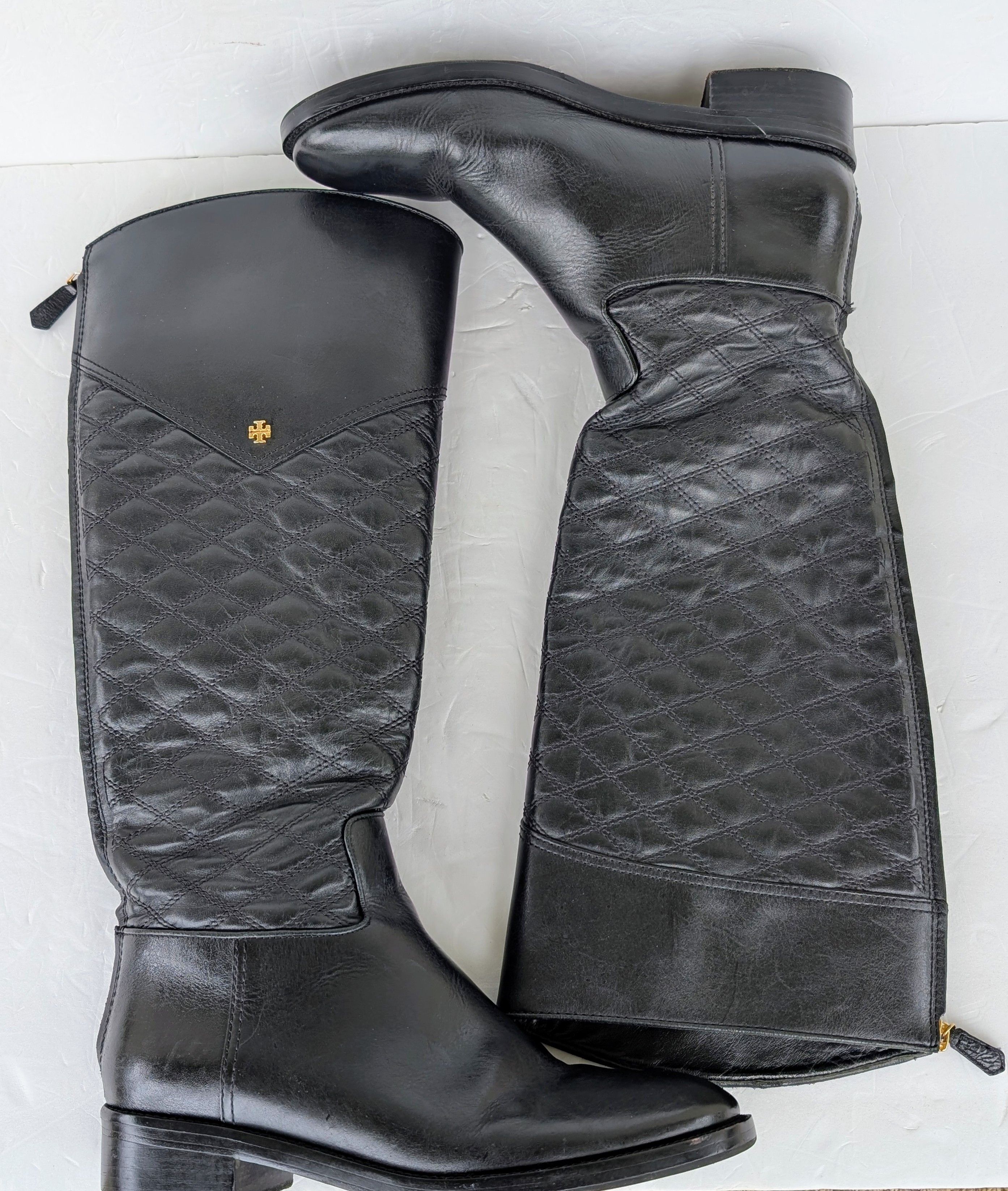 Tory Burch Tory Burch Claremont Quilted Leather Riding Boots Size 8.5M Size US 8.5 / IT 38.5 - 8 Thumbnail