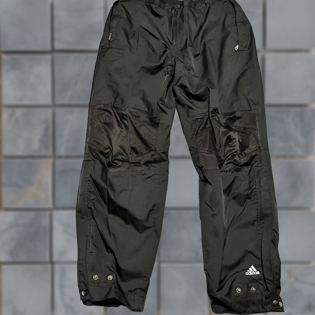 Adidas Adidas Climaproof Pants Medium Black Snap Button Packable Golf AGC005 Mens Size US 31 - 1 Thumbnail