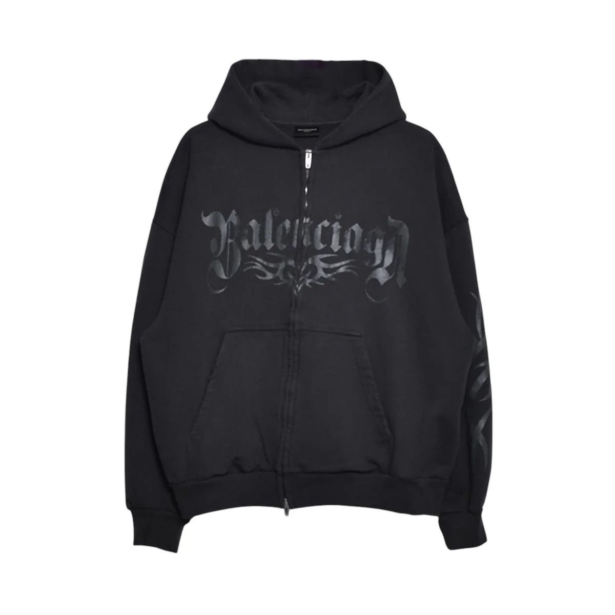 Balenciaga o1mt1gz1225 Tacky Zip-Up Hoodie Regular Fit in Black Size XL / US 12-14 / IT 48-50 - 1 Thumbnail